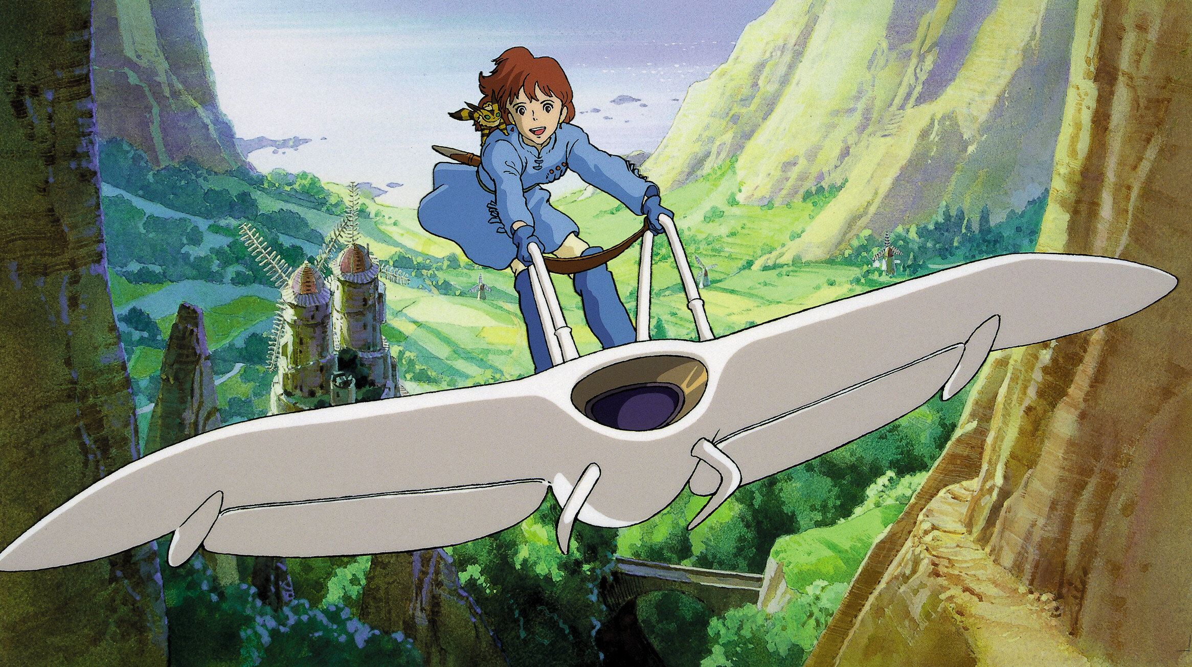 Nausicaa of the Valley of the Wind, Post-apocalyptic world, Fantasy adventure, Studio Ghibli magic, 2340x1310 HD Desktop