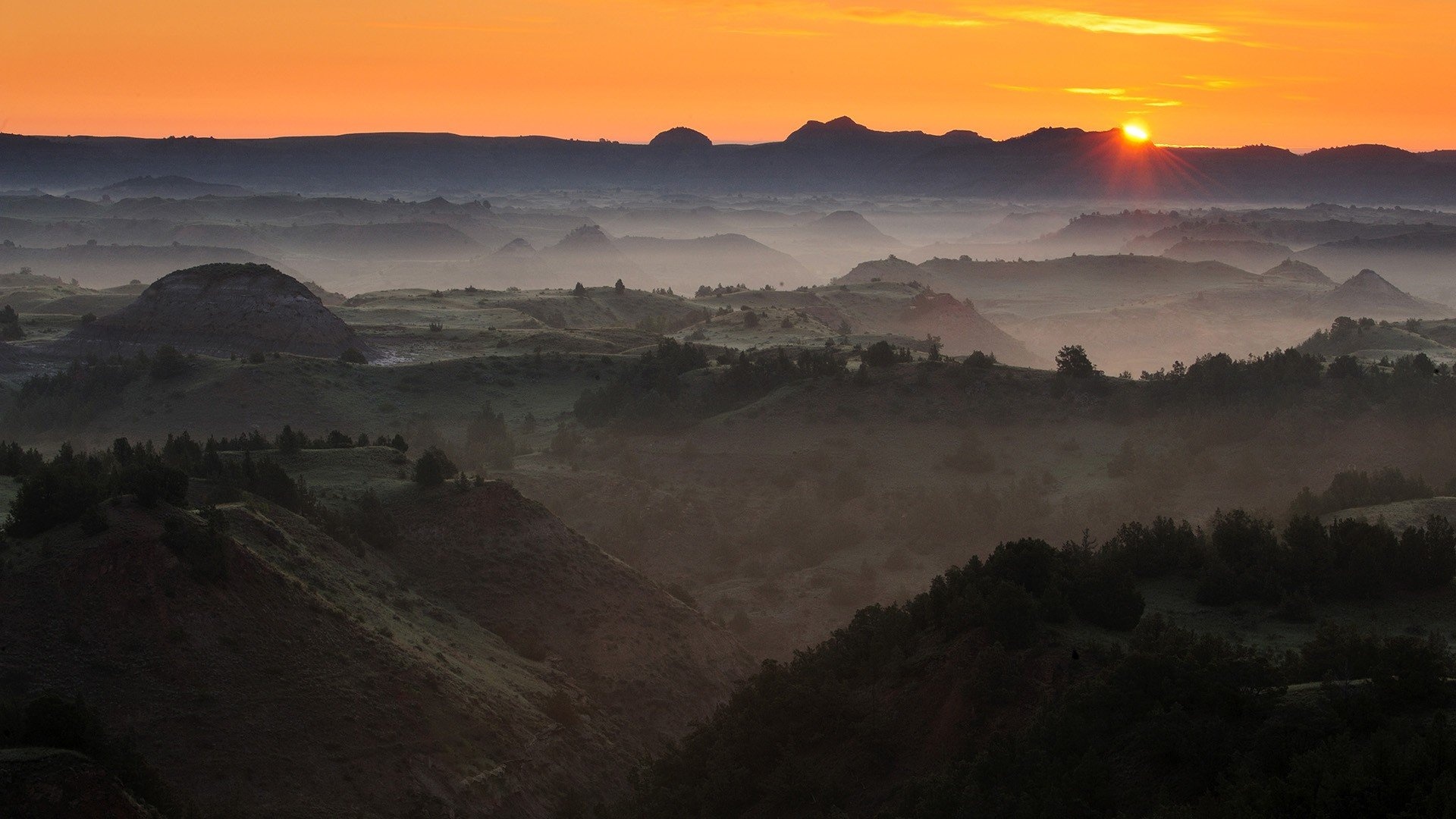 North Dakota, Sunrise, Theodore Roosevelt National Park, Wallpaper, 1920x1080 Full HD Desktop