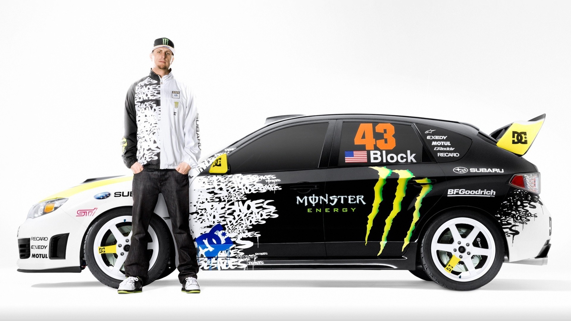 Ken Block, Subaru Impreza, Men Car, White Background, 1920x1080 Full HD Desktop