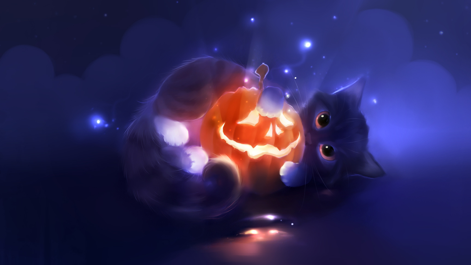 Halloween Cat, Cat wallpaper, Ethan Walker, Halloween theme, 1920x1080 Full HD Desktop