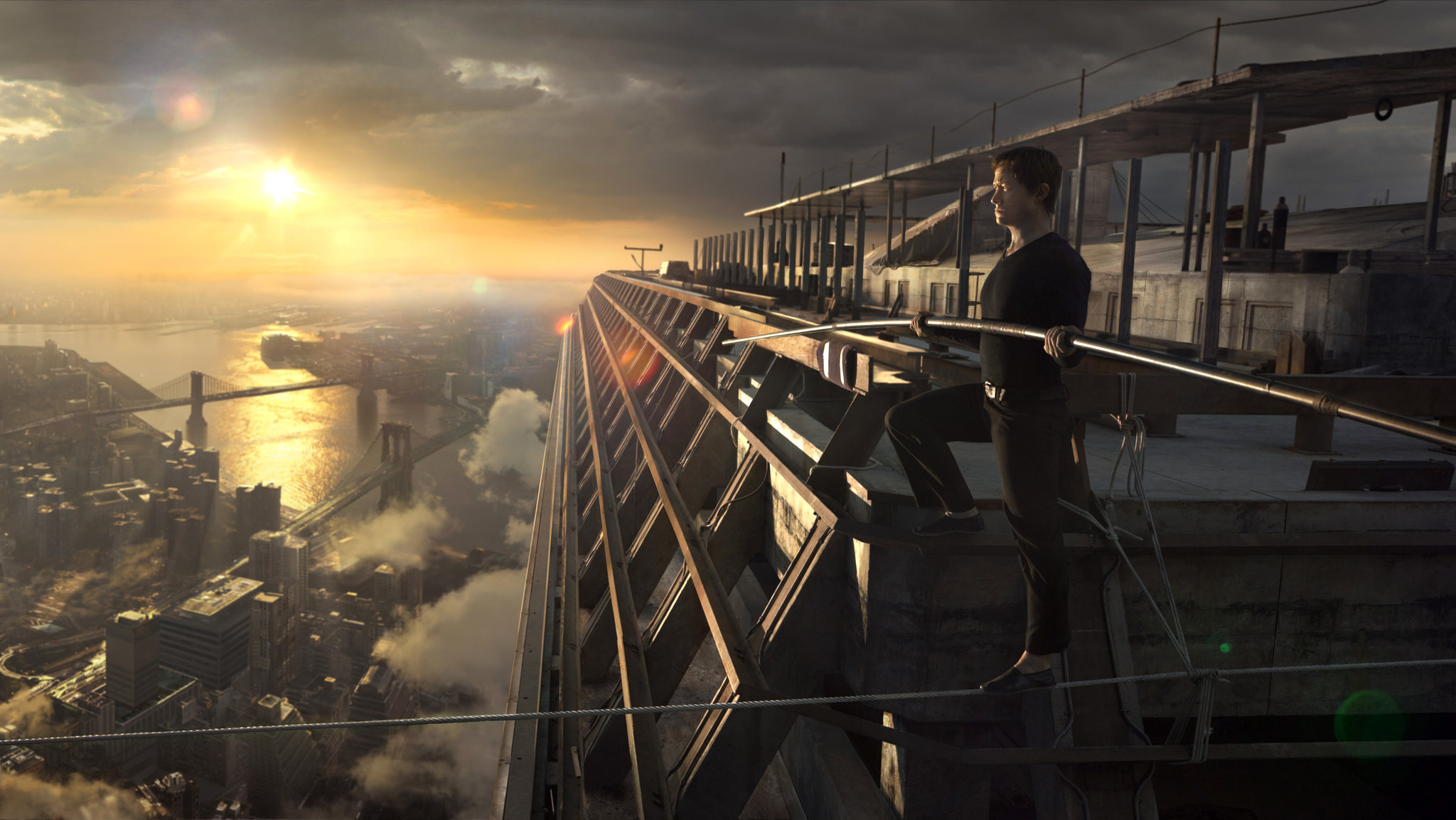 High-wire bravado, World Trade Center, Visual spectacle, Robert Zemeckis' vision, 2050x1160 HD Desktop