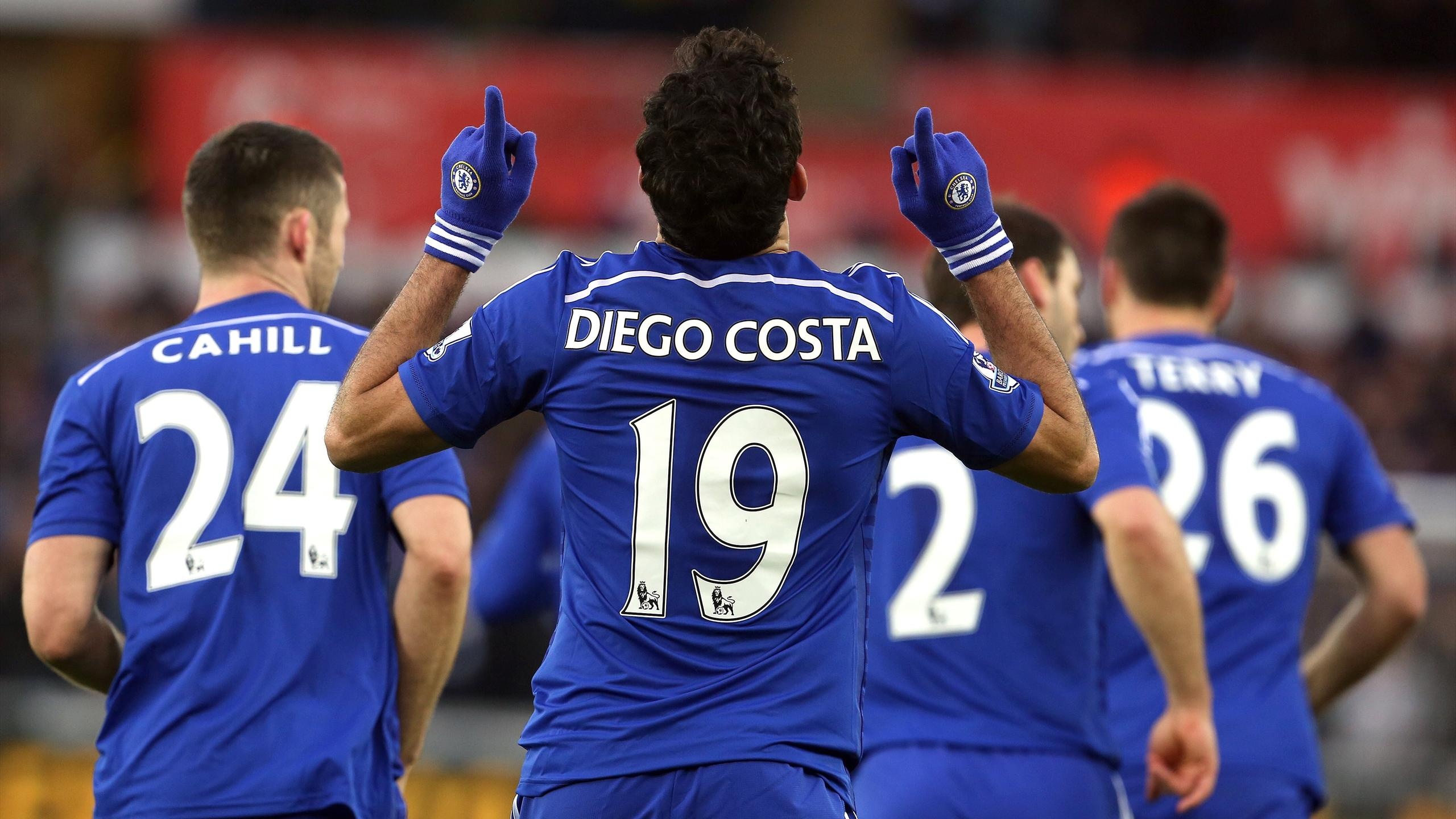 Diego Costa, Chelsea rout, Swansea victory, Football match, 2560x1440 HD Desktop