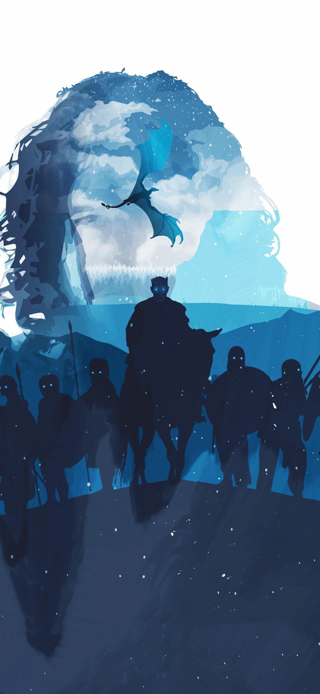 White Walkers, Game of Thrones Wallpaper, 1130x2440 HD Phone