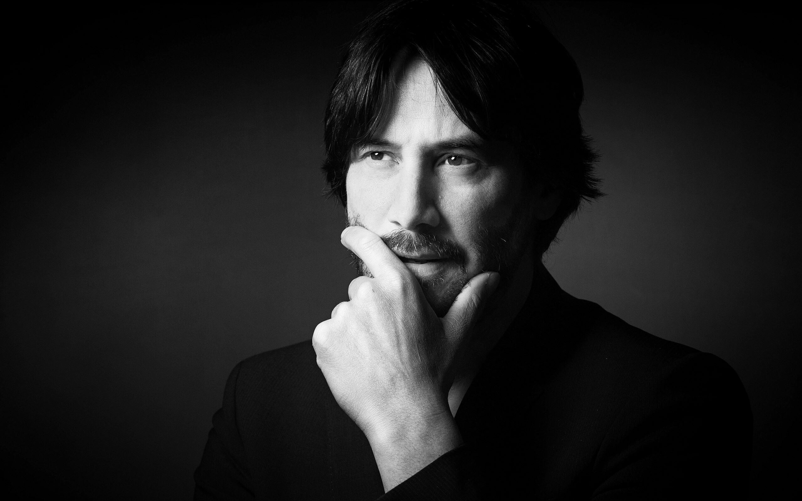 Keanu Reeves, Monochrome wallpaper, 2020 MacBook Air, Download, 2560x1600 HD Desktop