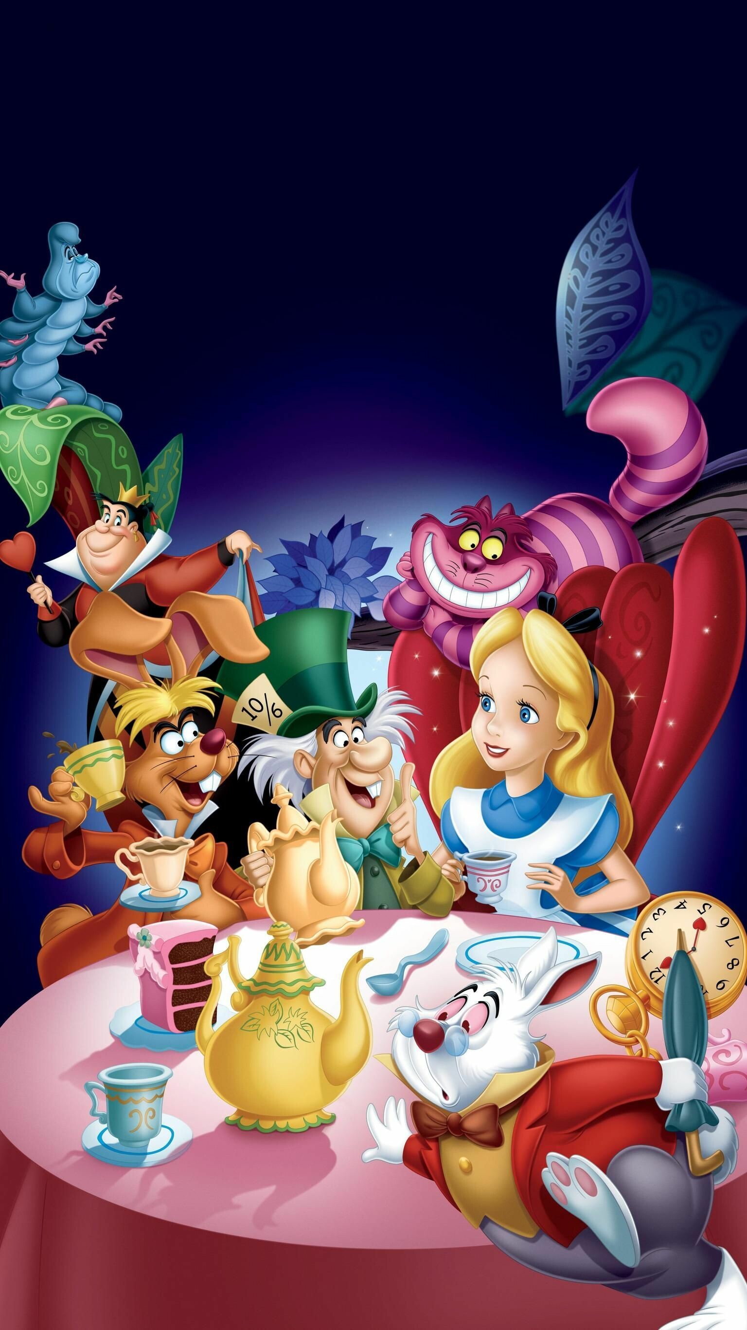 Alice in Wonderland, Disney Wallpapers, Fantasy Adventure, Whimsical Art, 1540x2740 HD Phone