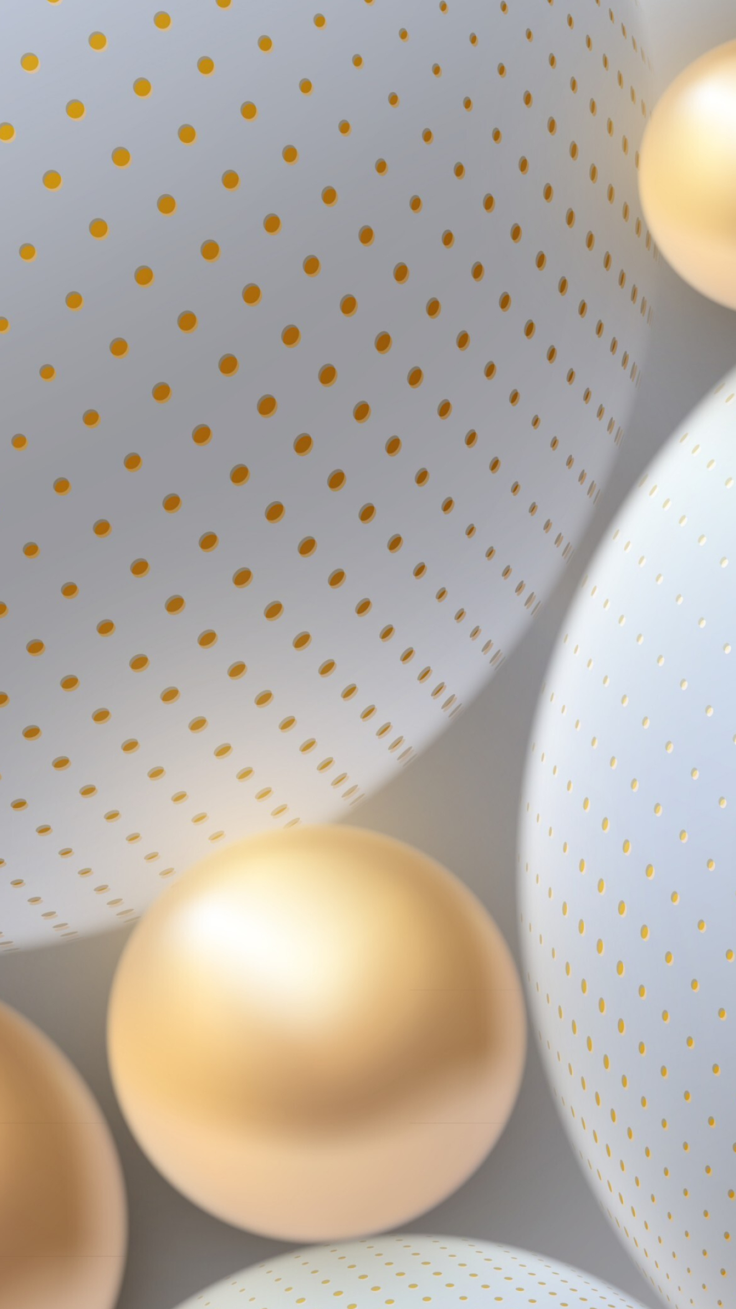 3D, Gold Dots Wallpaper, 1440x2560 HD Phone