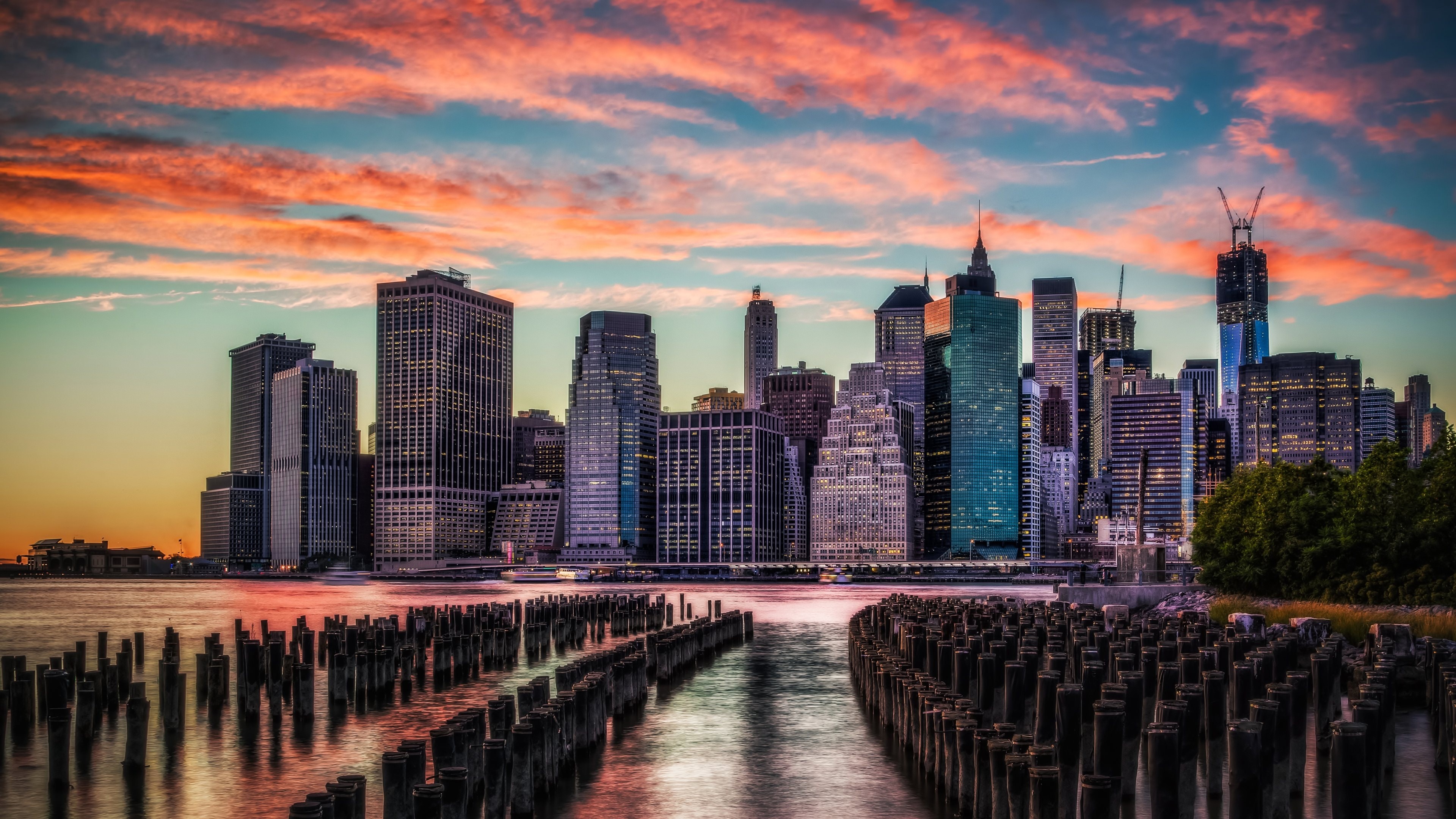 Manhattan skyline, 4K New York wallpapers, Travels, 3840x2160 4K Desktop