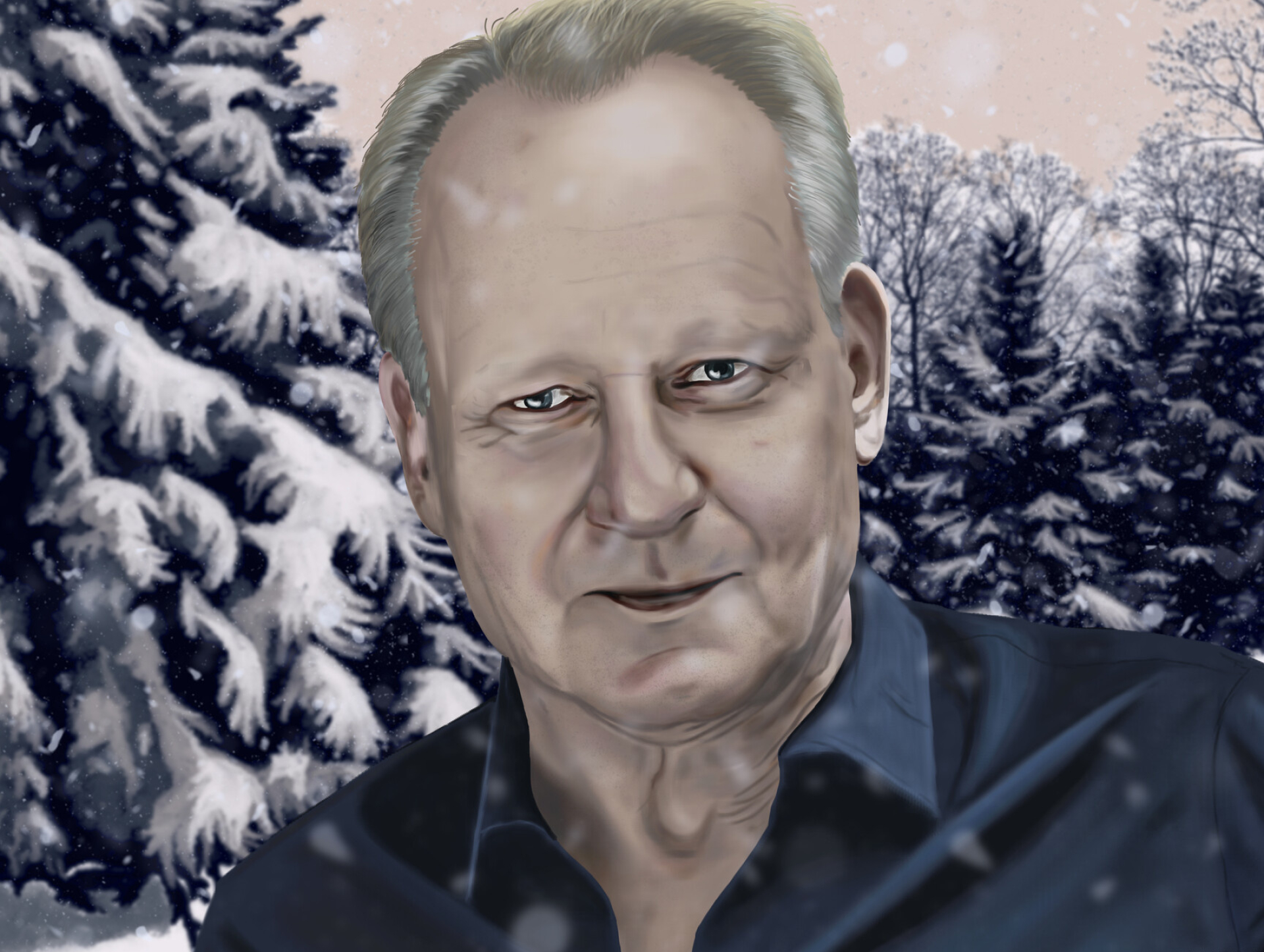 Stellan Skarsgard movies, Winter version, Artstation, Digital artwork, 1920x1450 HD Desktop