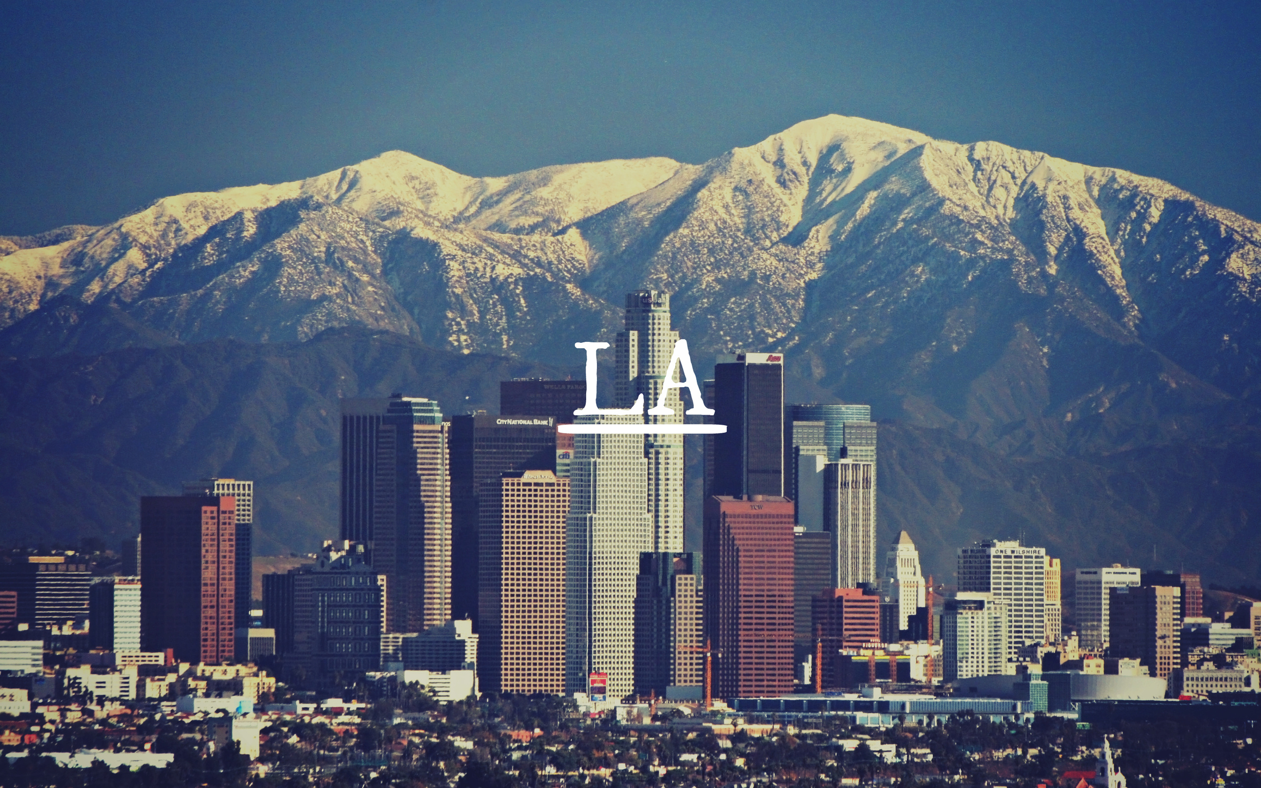 Mountain backdrop, Los Angeles skyline, Breathtaking scenery, Urban charm, 2560x1600 HD Desktop