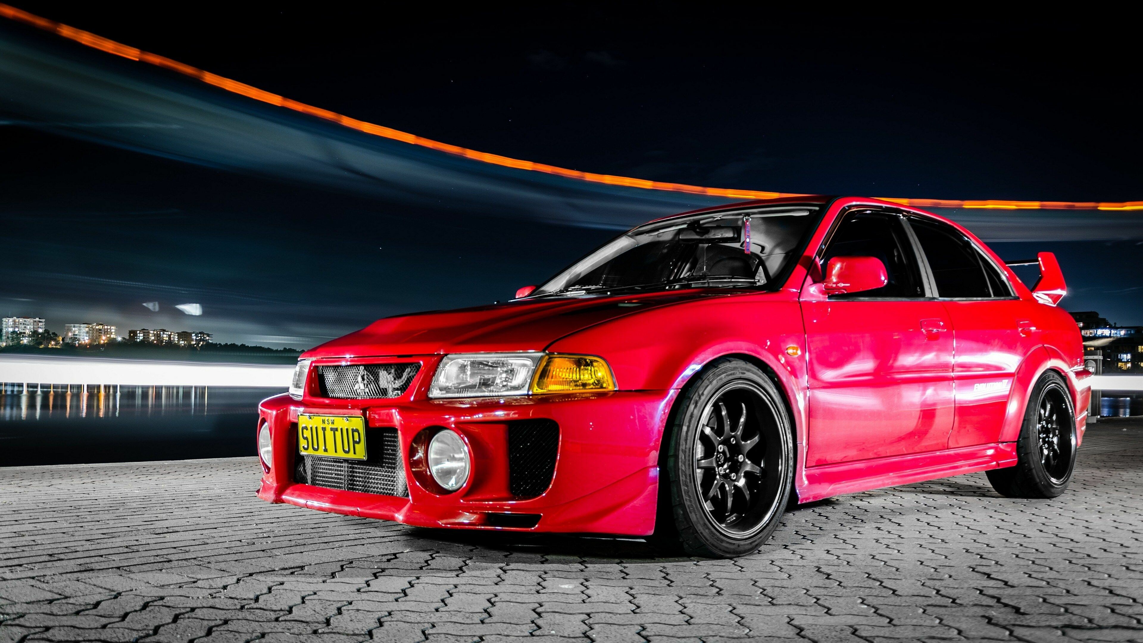 HD background image, Mitsubishi Lancer Evolution, Evo aesthetics, Sportscar wallpaper, 3840x2160 4K Desktop