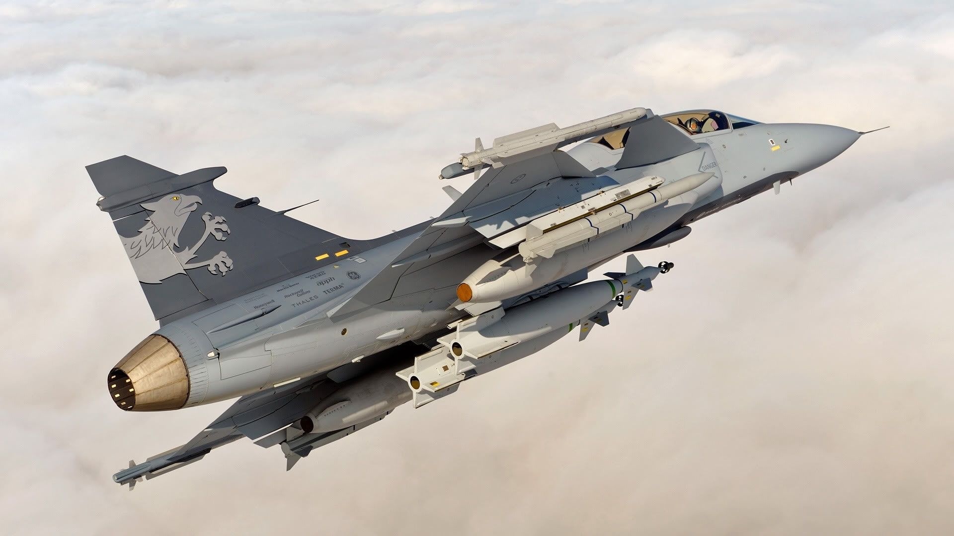 Saab Airplane, JAS 39 Gripen, Swedish military aircraft, HD wallpaper, 1920x1080 Full HD Desktop