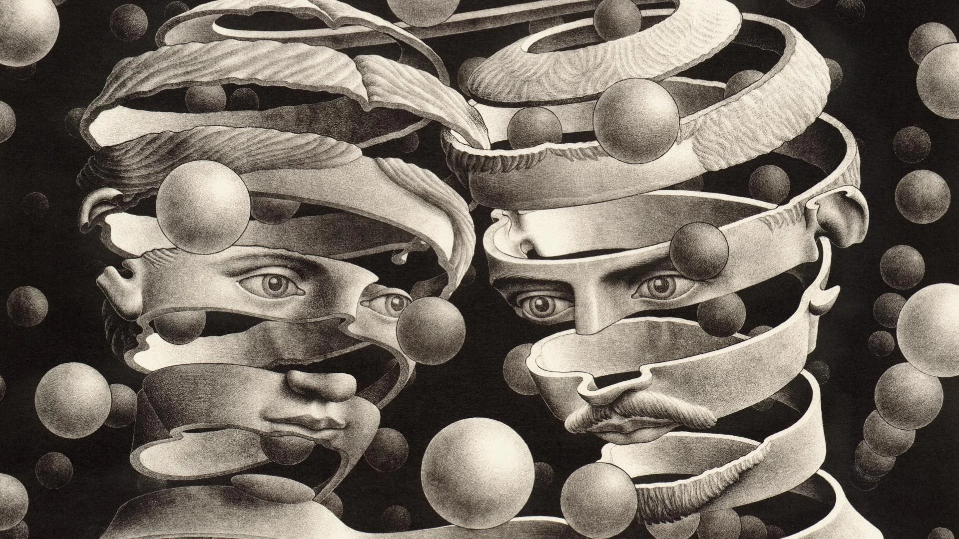 Bond of Union, M.C. Escher Wallpaper, 1920x1080 Full HD Desktop