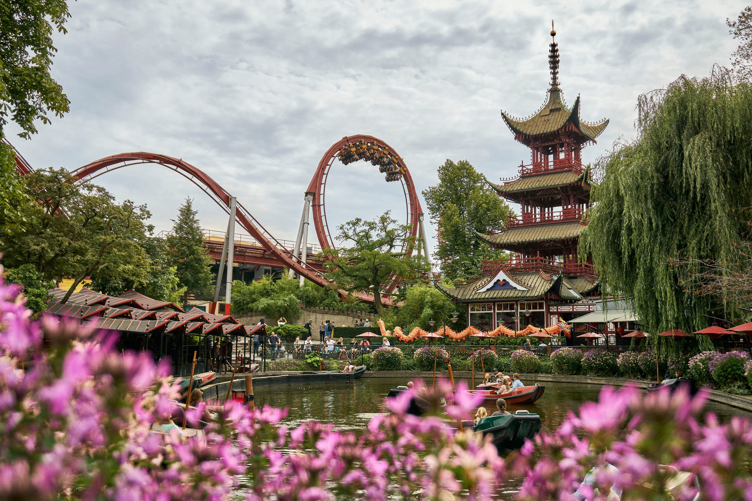 Tivoli Gardens, E-tickets, Copenhagen excursion, Amusement park, 3000x2000 HD Desktop