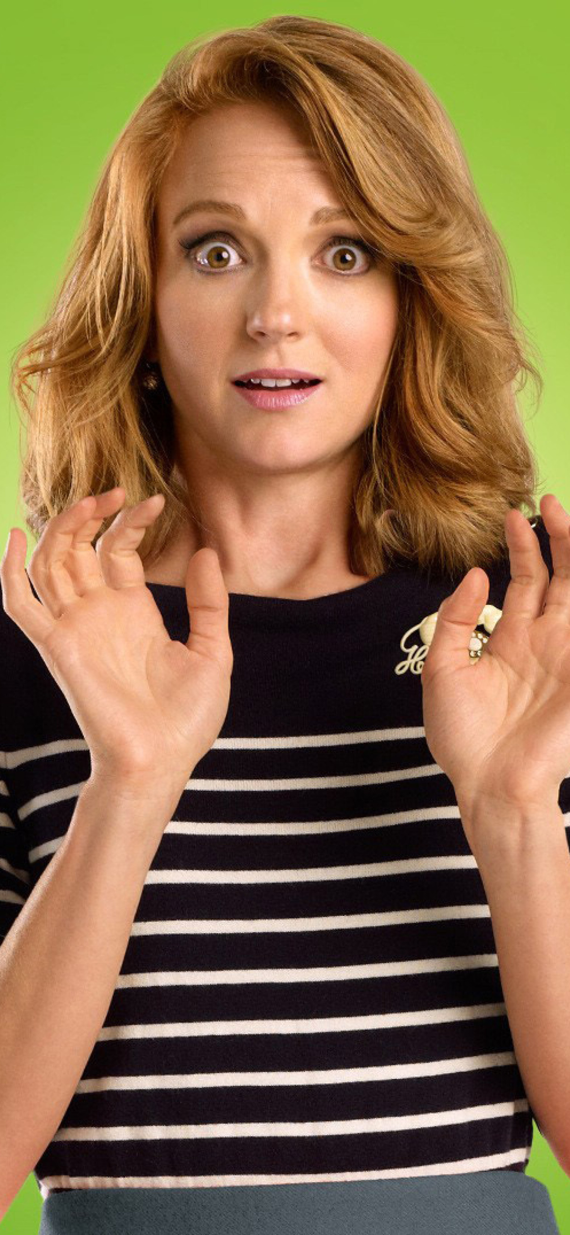 Jayma Mays, Glee Wallpaper, Stylish iPhone Background, Celeb Appreciation, 1170x2540 HD Phone