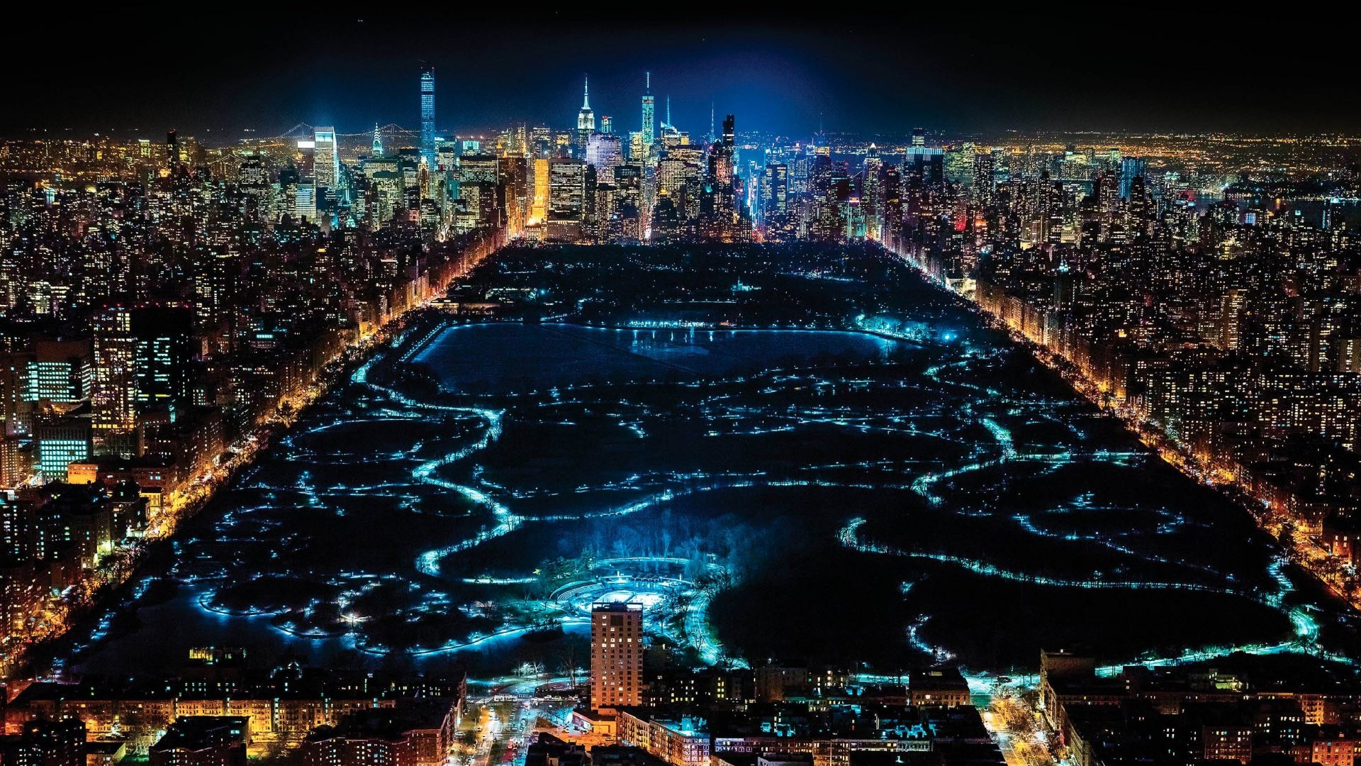 Central Park, New York at Night Wallpaper, 1920x1080 Full HD Desktop