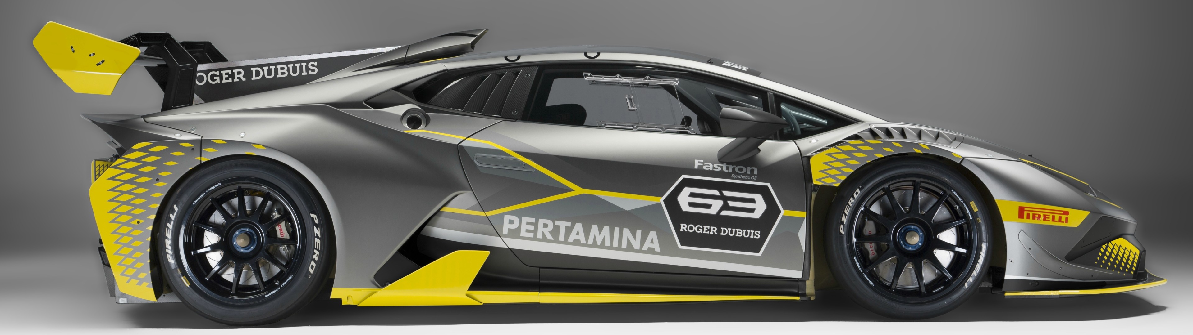 Super Trofeo Evo, Lamborghini Huracan Wallpaper, 3840x1080 Dual Screen Desktop