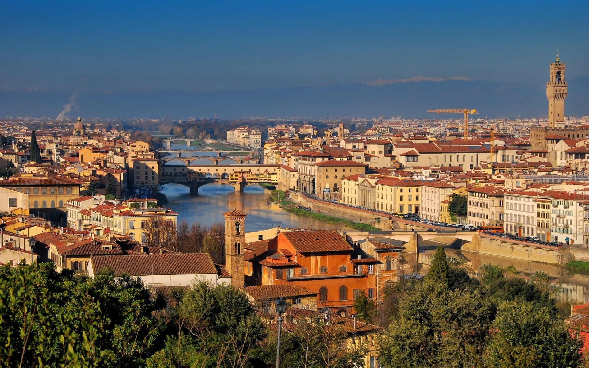 Florence Italian city, Morning sunrise, Tuscany Italy, High quality, 1920x1200 HD Desktop