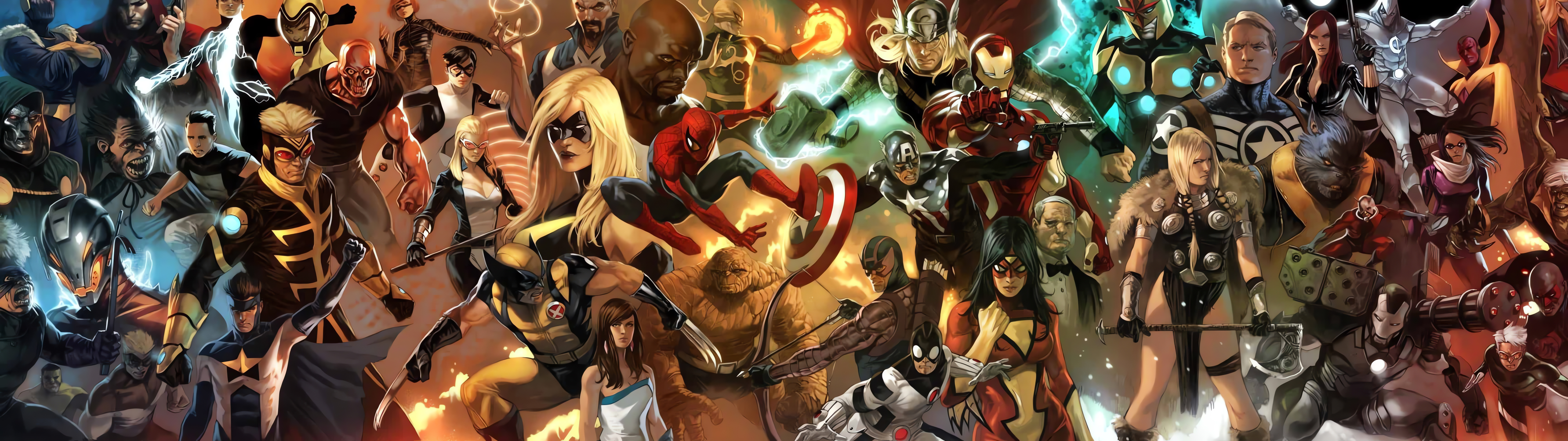 Marvel Comics, Characters, 7680x2160 4K Desktop