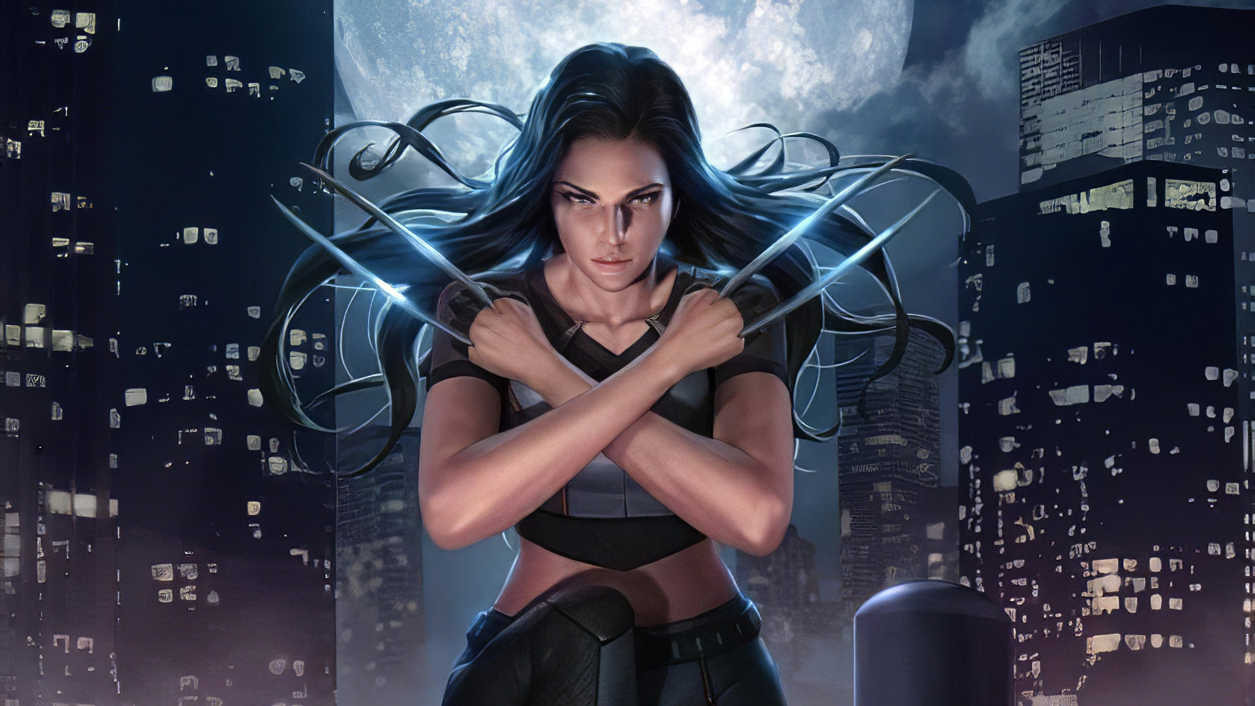 Laura (X-Men), Artwork, X-23, Sony Xperia wallpapers, 2500x1410 HD Desktop