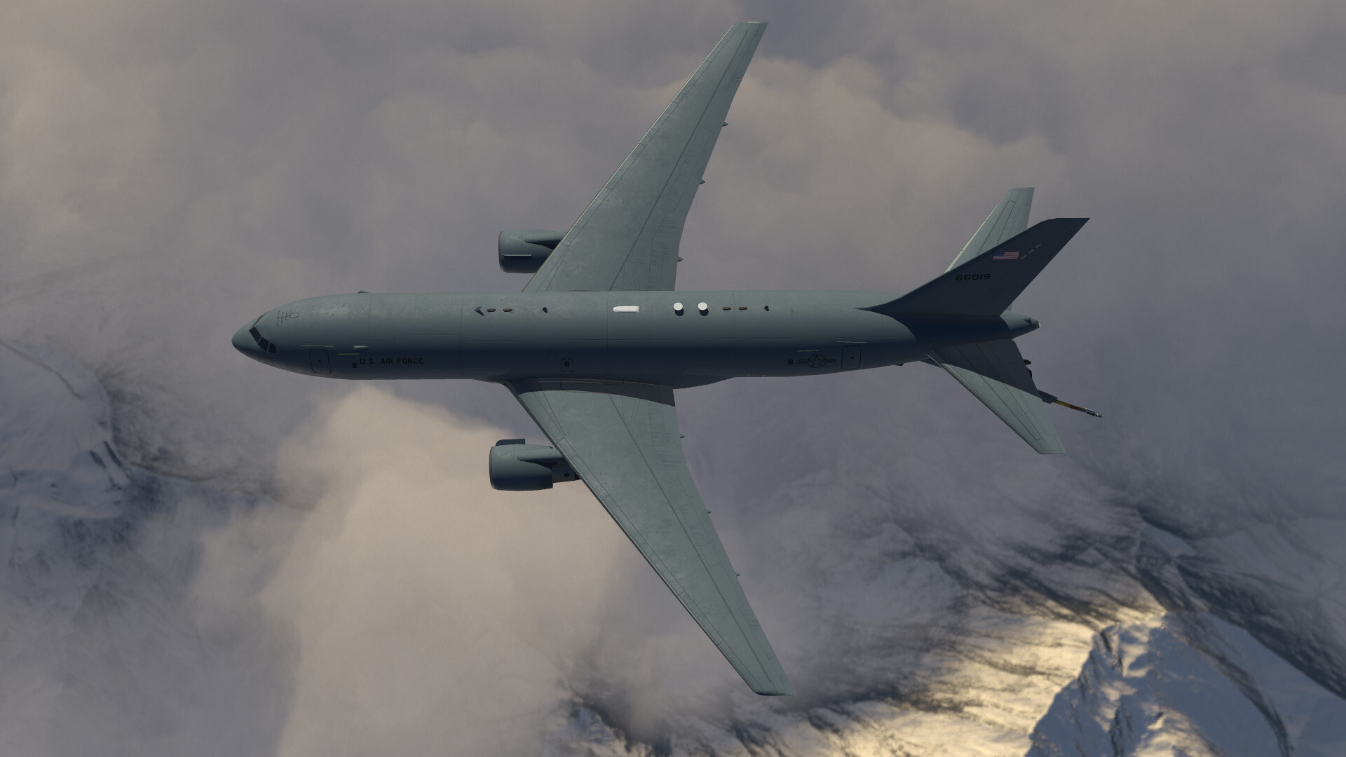 Low poly KC-46 tanker, ArtStation creation, 1920x1080 Full HD Desktop