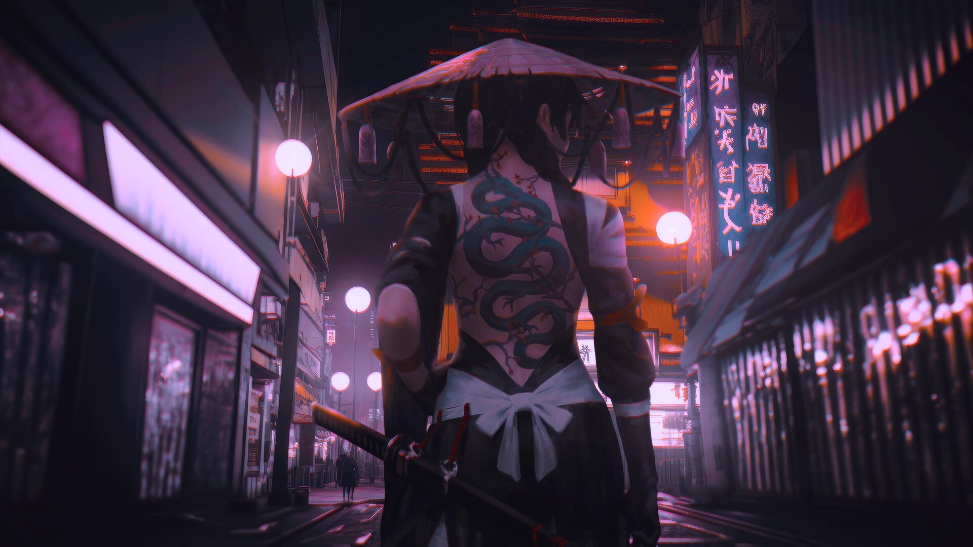 Samurai girl, PC Wallpaper, 1920x1080 Full HD Desktop