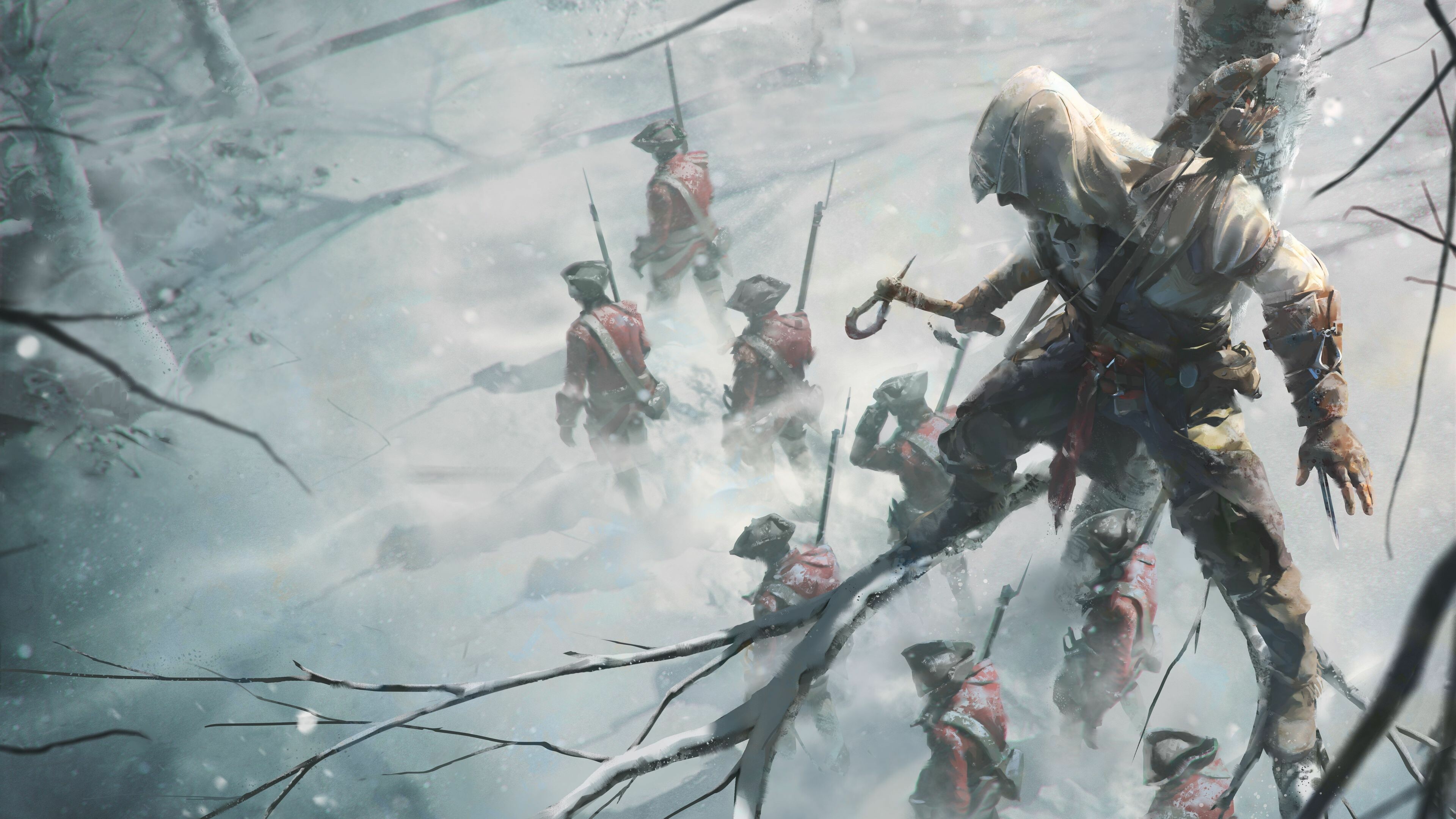 Assassin's Creed 3, Key art wallpapers, Revolutionary War, Historical accuracy, 3840x2160 4K Desktop