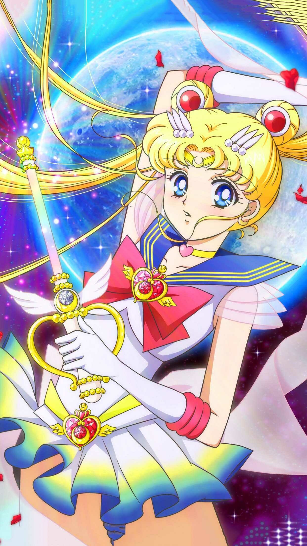 Sailor Moon Eternal Anime, Dreamy artwork, Captivating wallpaper, Usagi and friends, 1250x2210 HD Phone