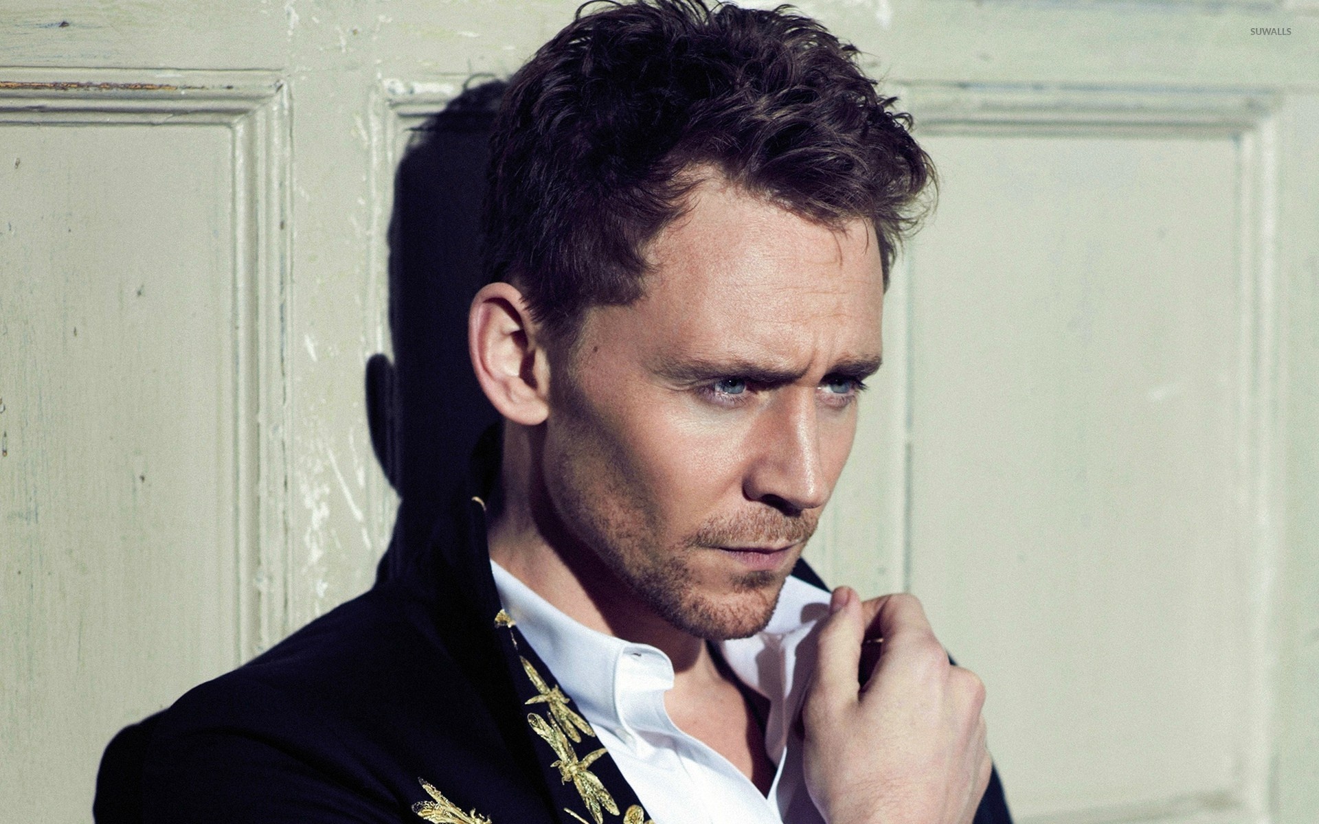 Tom Hiddleston, Wooden Door, Wallpaper, Male Celebrity, 1920x1200 HD Desktop