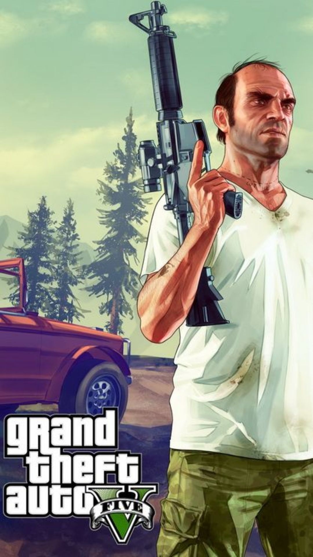 GTA V, Stunning visuals, Iconic characters, Open-world adventure, 1080x1920 Full HD Phone