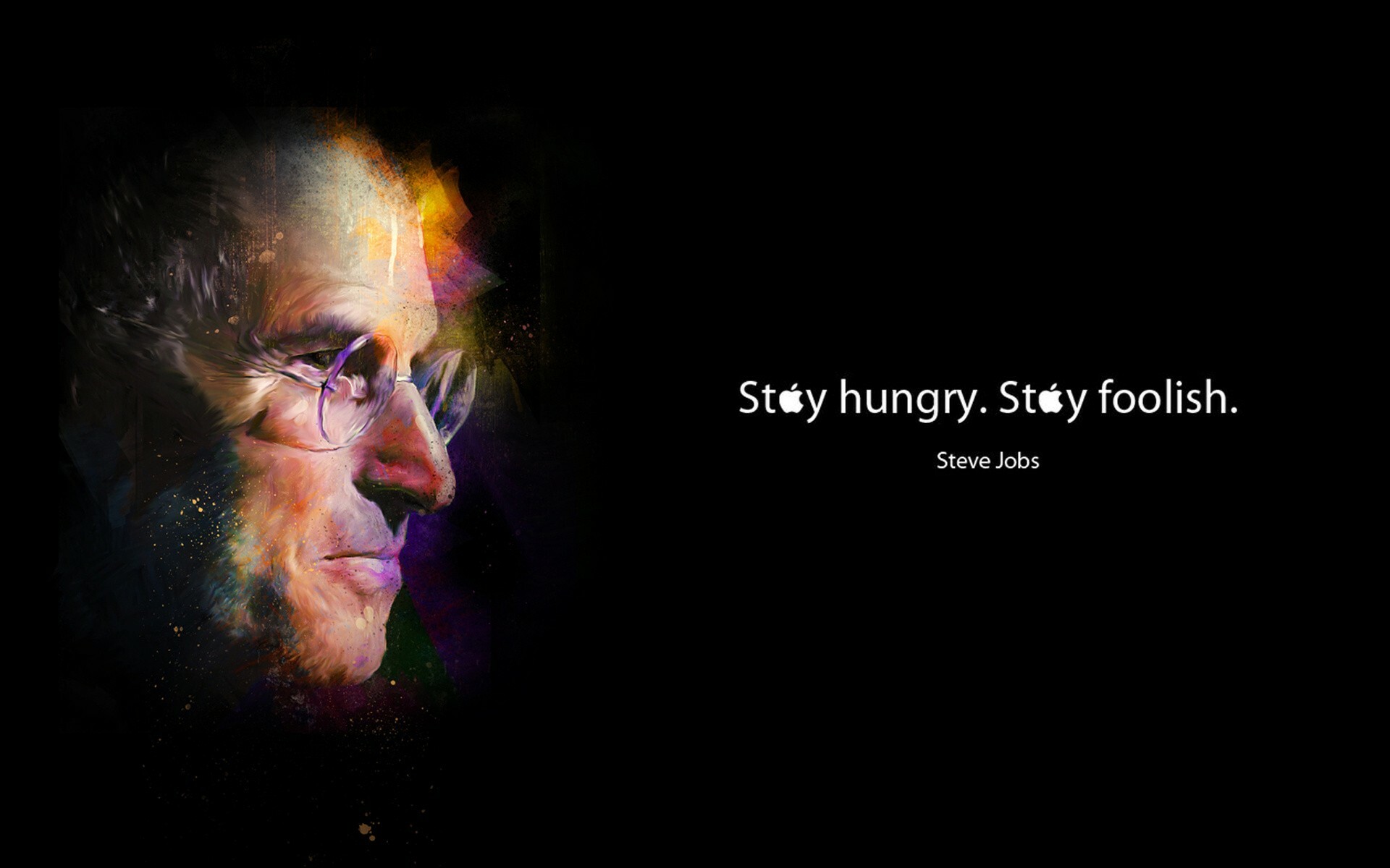 Steve Jobs, Celebrity tribute, Hungry and foolish, Inspirational words, 1920x1200 HD Desktop