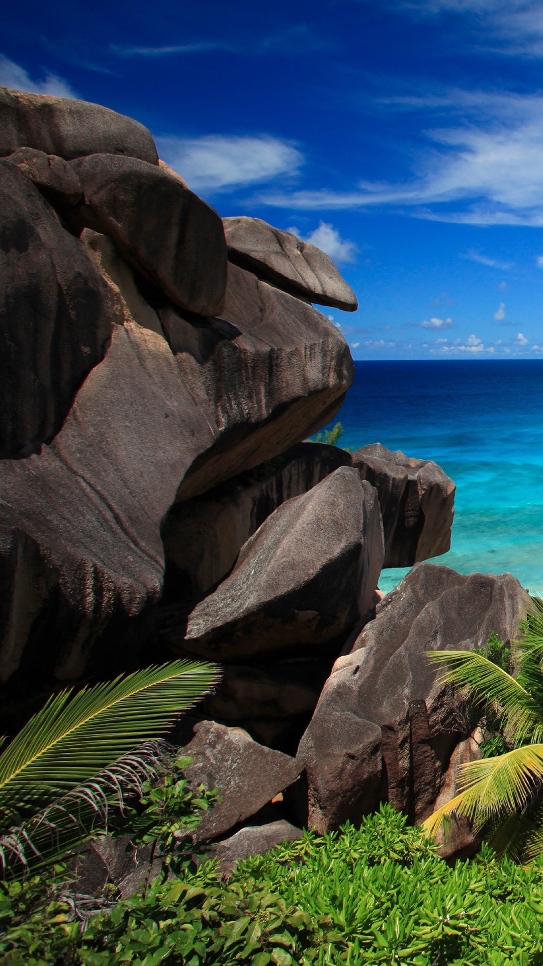 Grand Anse beach, La Digue island, Windows 10 spotlight, Serene landscape, 1080x1920 Full HD Phone