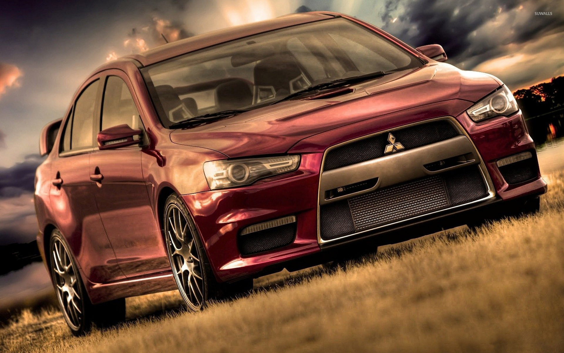 Lancer Evo, Red, Mitsubishi, Evolution, 1920x1200 HD Desktop