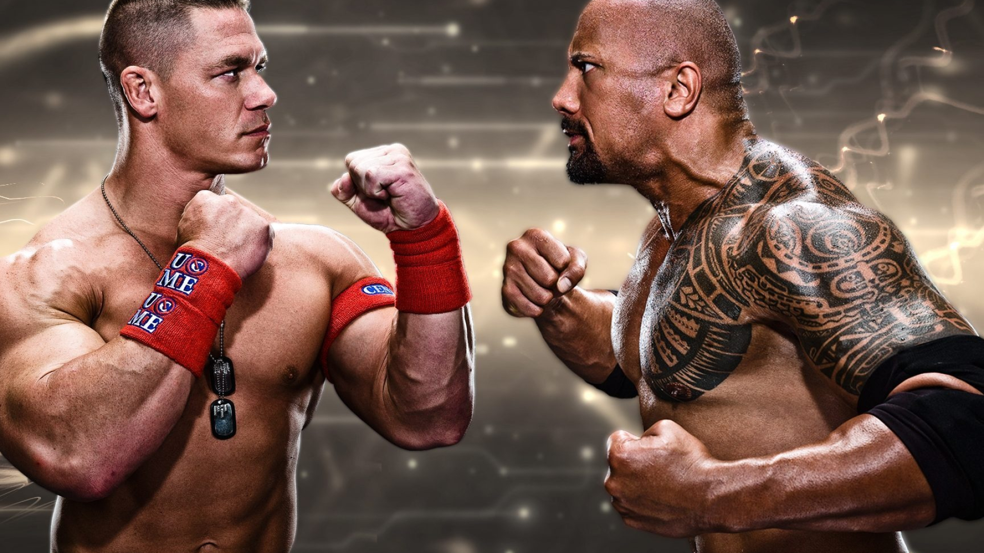 John Cena vs The Rock, Wrestling Wallpaper, 1920x1080 Full HD Desktop