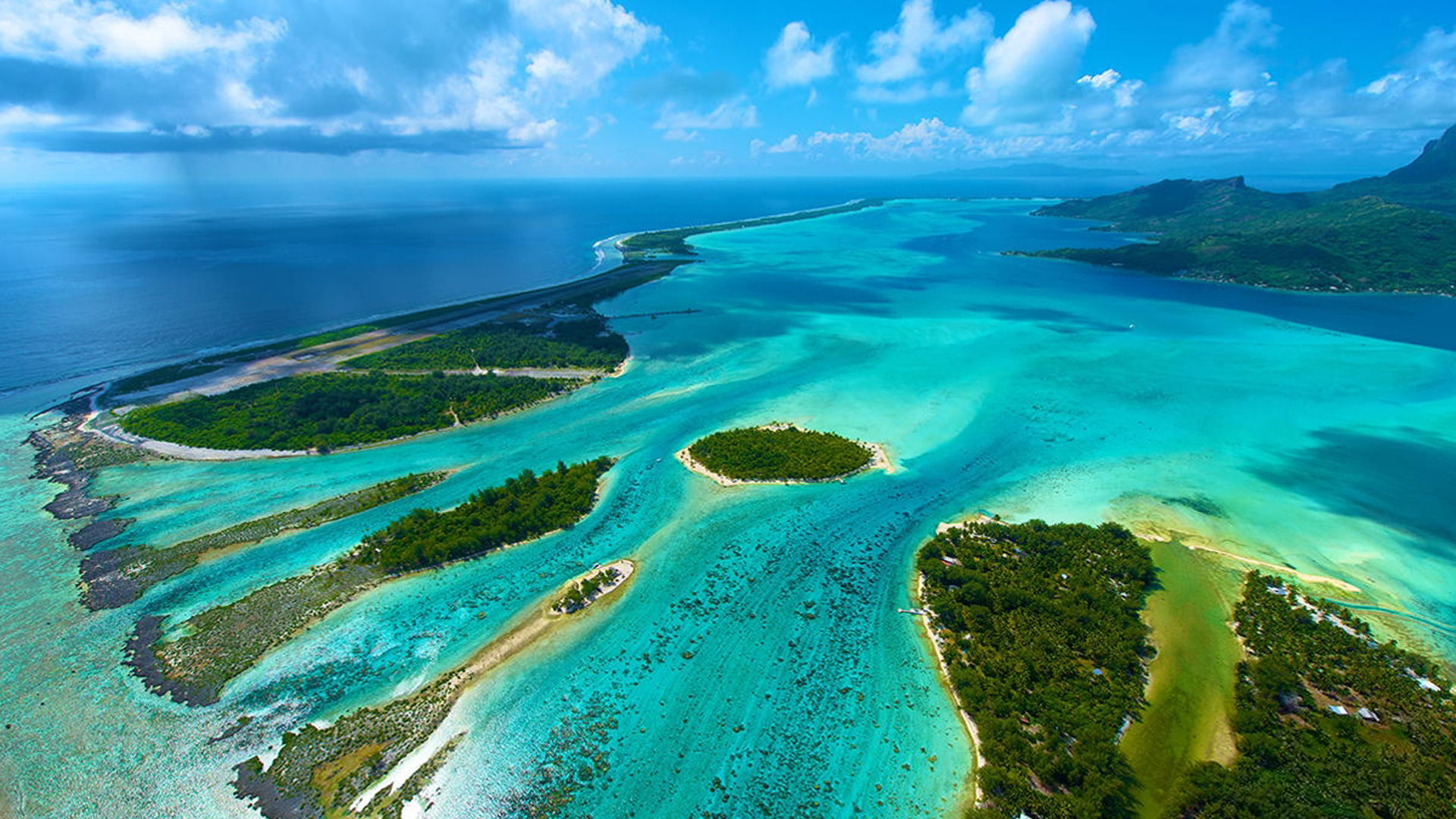 Bora Bora Hawaii, Aerial view, HD image, 1920x1080 Full HD Desktop