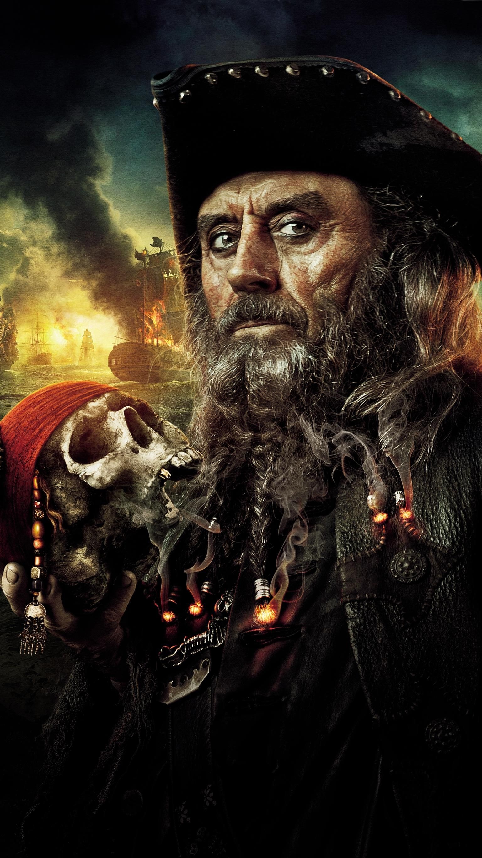 Pirates of the Caribbean, Stranger Tides, Phone wallpaper, Blackbeard, 1540x2740 HD Phone