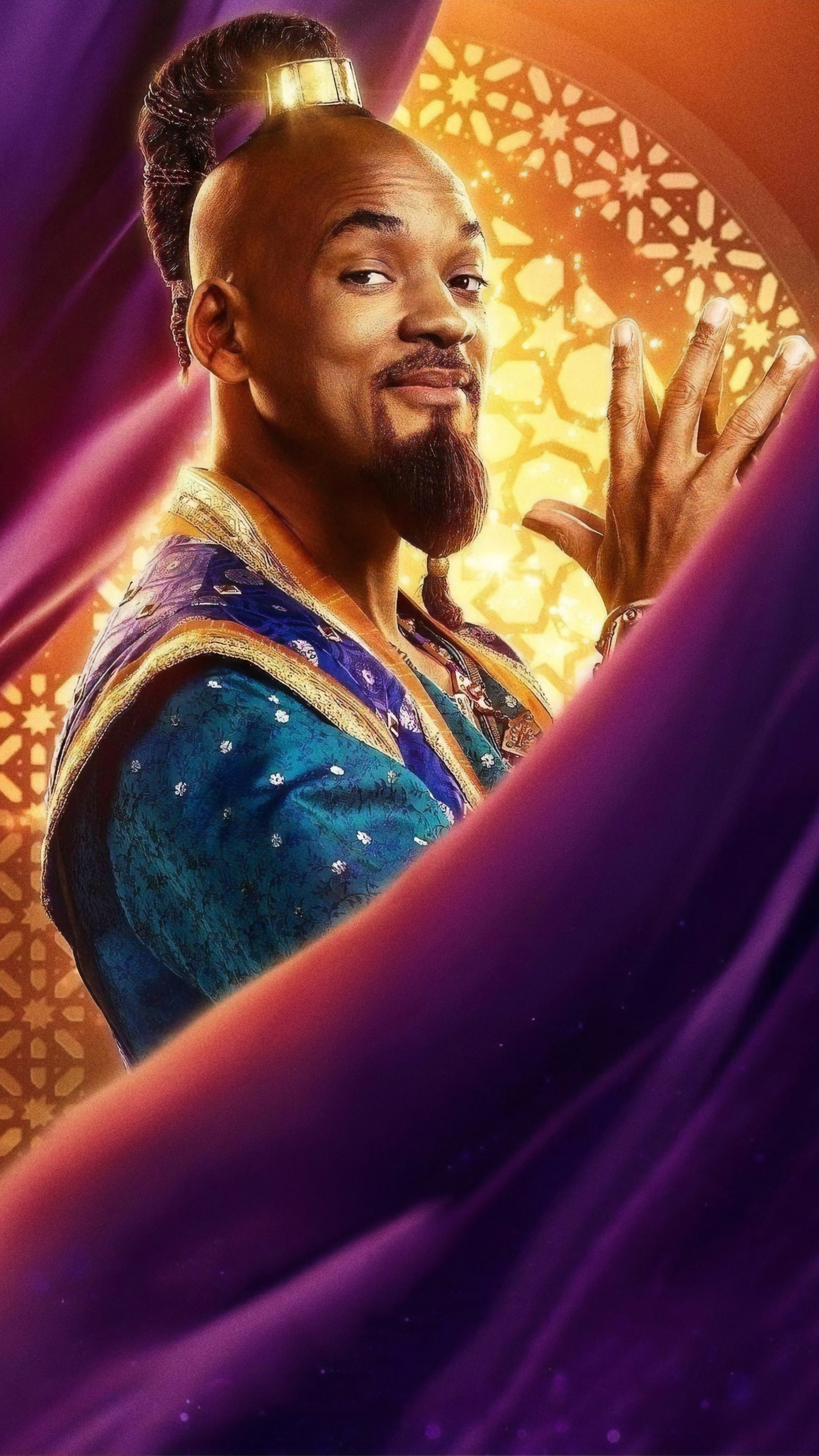 Genie, Aladdin movie, Sony Xperia X, 4K wallpapers, 2160x3840 4K Phone