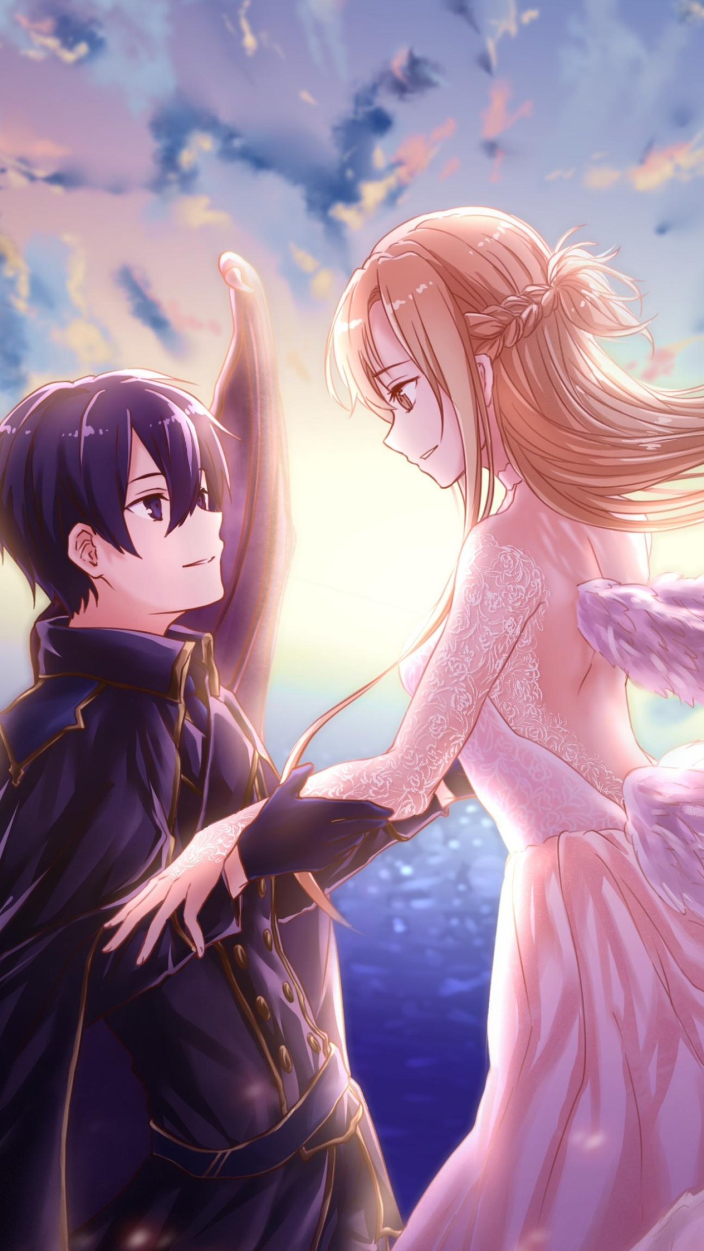 Kirito, Asuna, Phone wallpaper, Samantha Johnson's design, 1440x2560 HD Phone