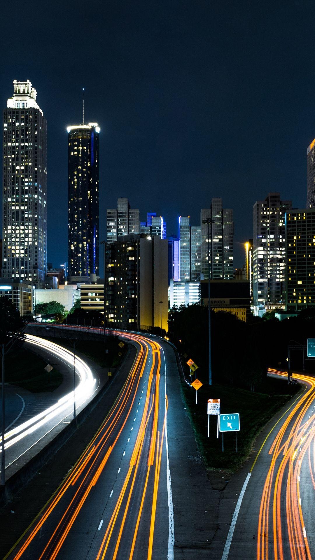 Atlanta skyline, Wallpapers, 1080x1920 Full HD Phone