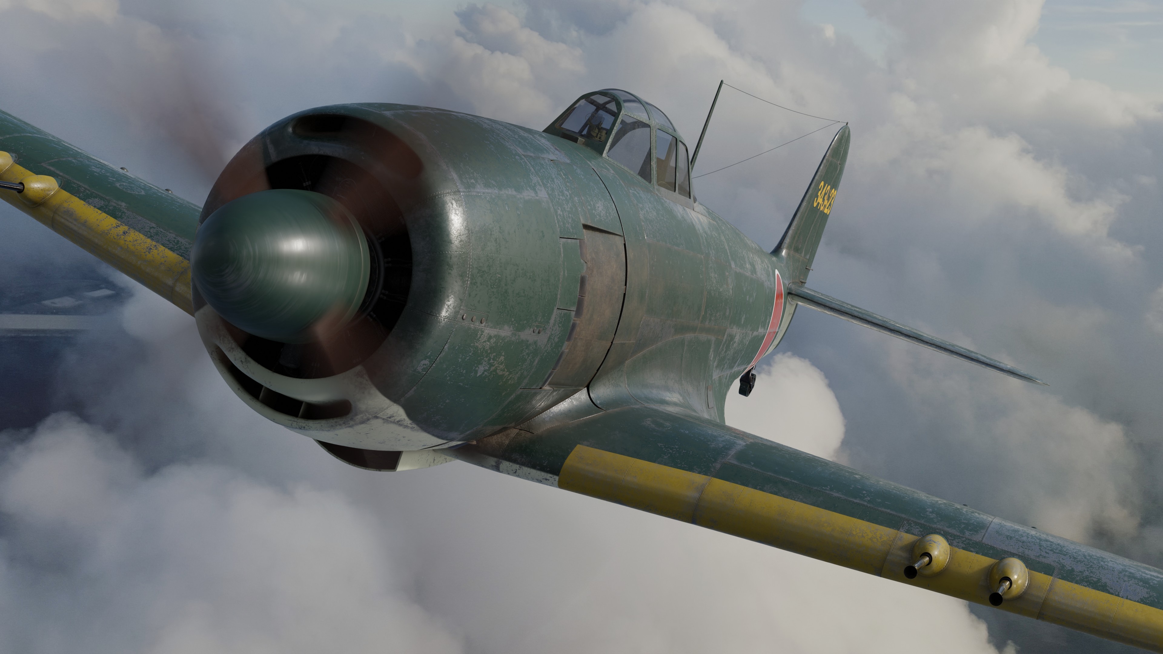 Mitsubishi A6M Zero, WIP model, Blender artists community, 3840x2160 4K Desktop