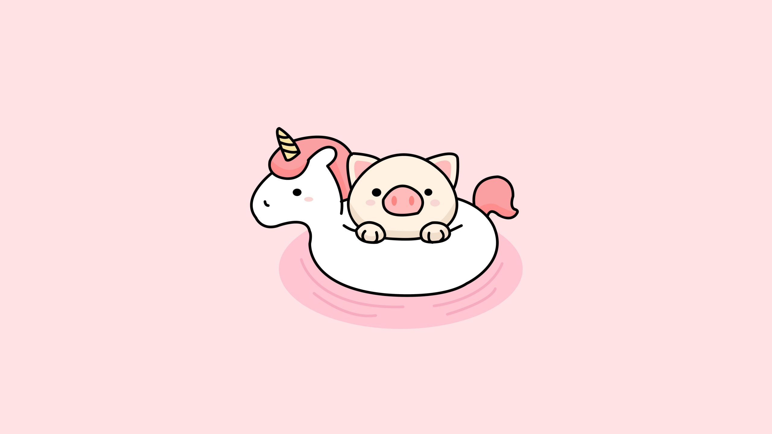 Pig, Cute Wallpaper, 2560x1440 HD Desktop