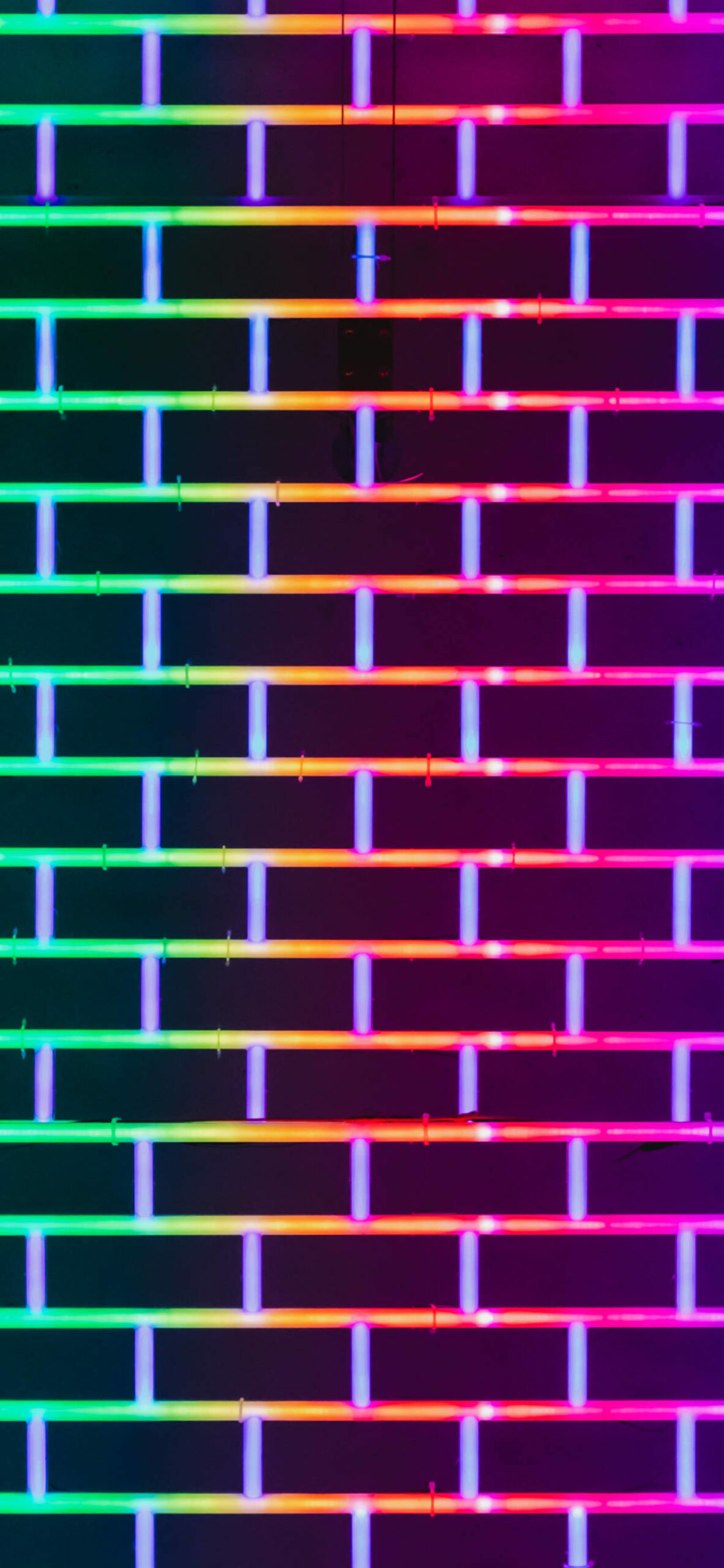 Bricks, Neon Wallpaper, 1190x2560 HD Phone