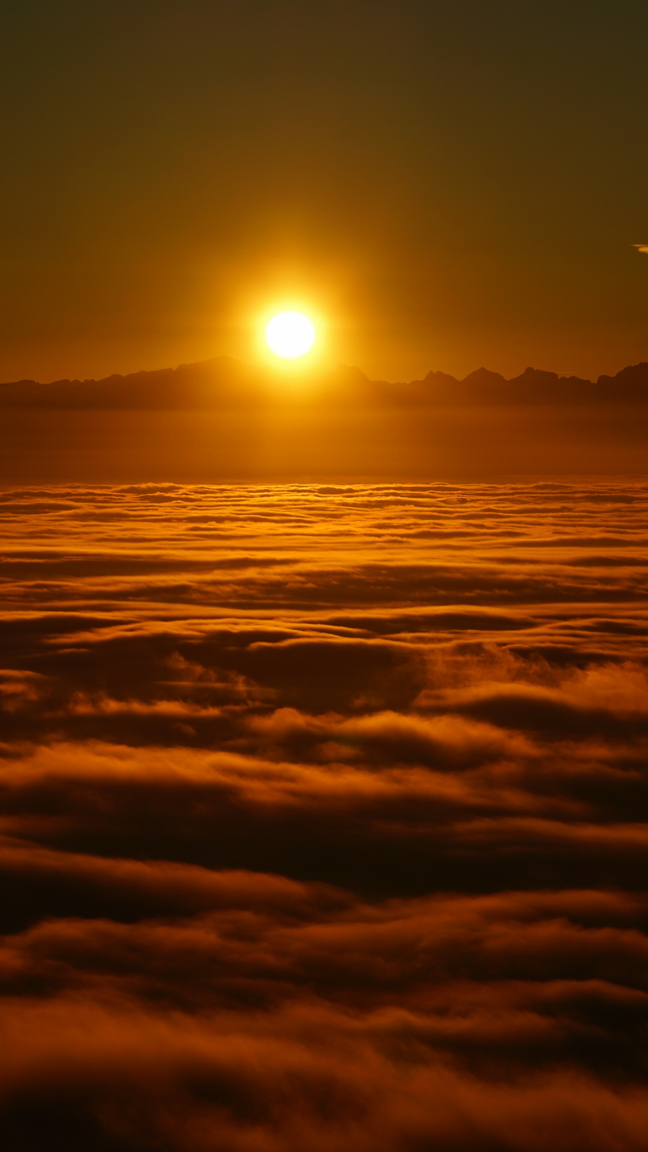 Sunrise with clouds, Painterly skies, Radiant sun, Enchanting nature, 2160x3840 4K Phone