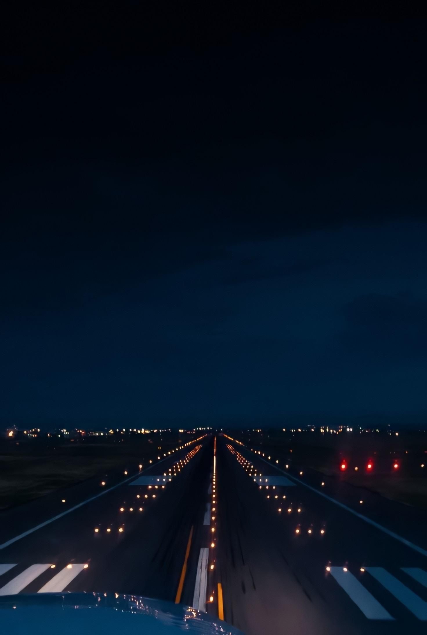 Air strip, Night time landing, Airport photography, Travel memories, 1480x2190 HD Phone