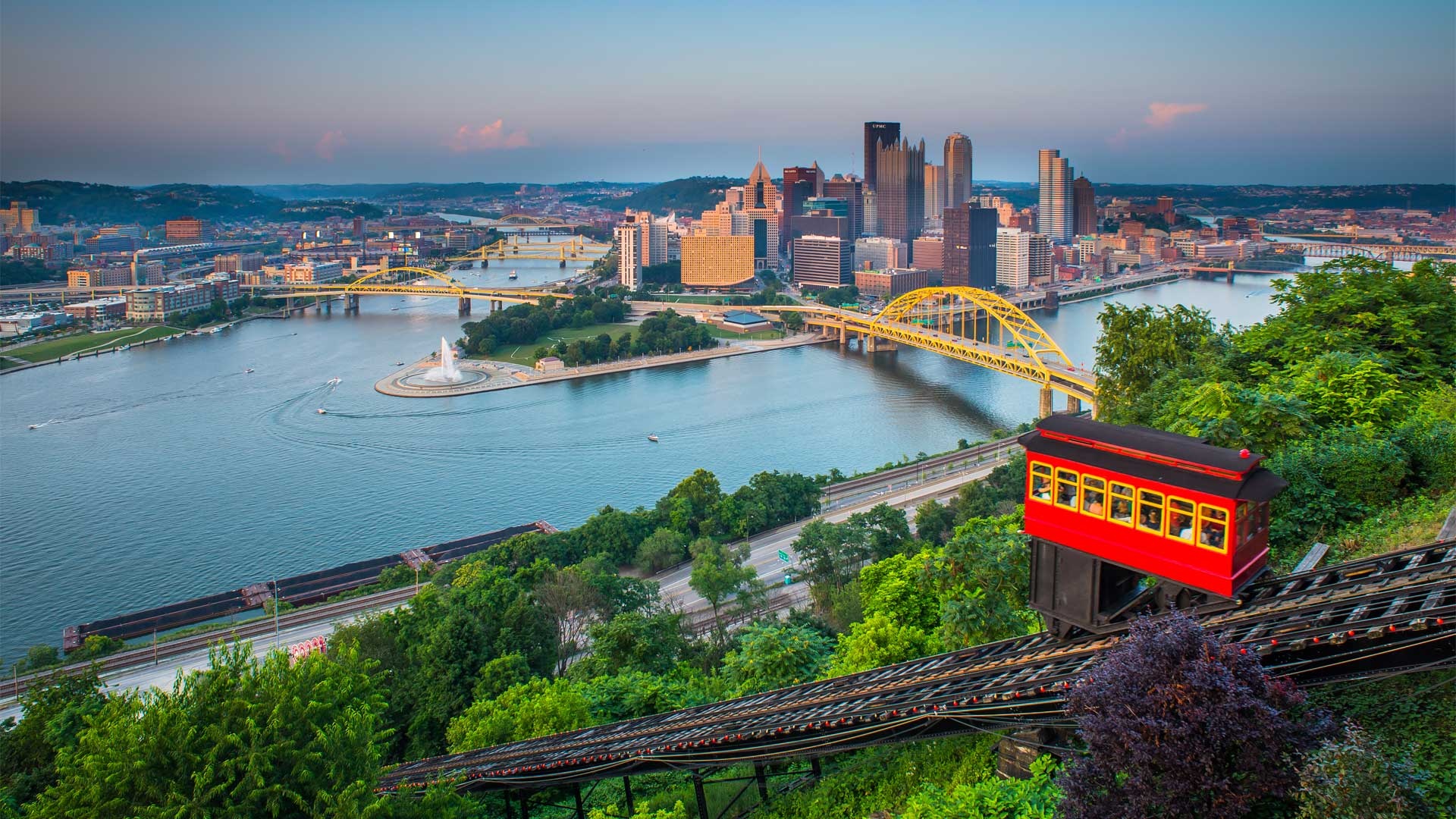 Pittsburgh billboards, Urban advertisements, Cityscape charm, Modern marketing, 1920x1080 Full HD Desktop