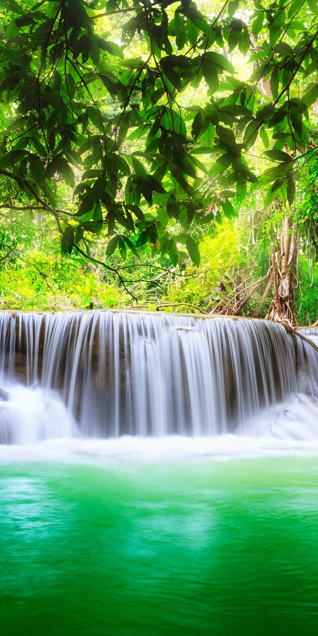 Erawan National Park, Earth waterfall, 1080x2160 HD Phone