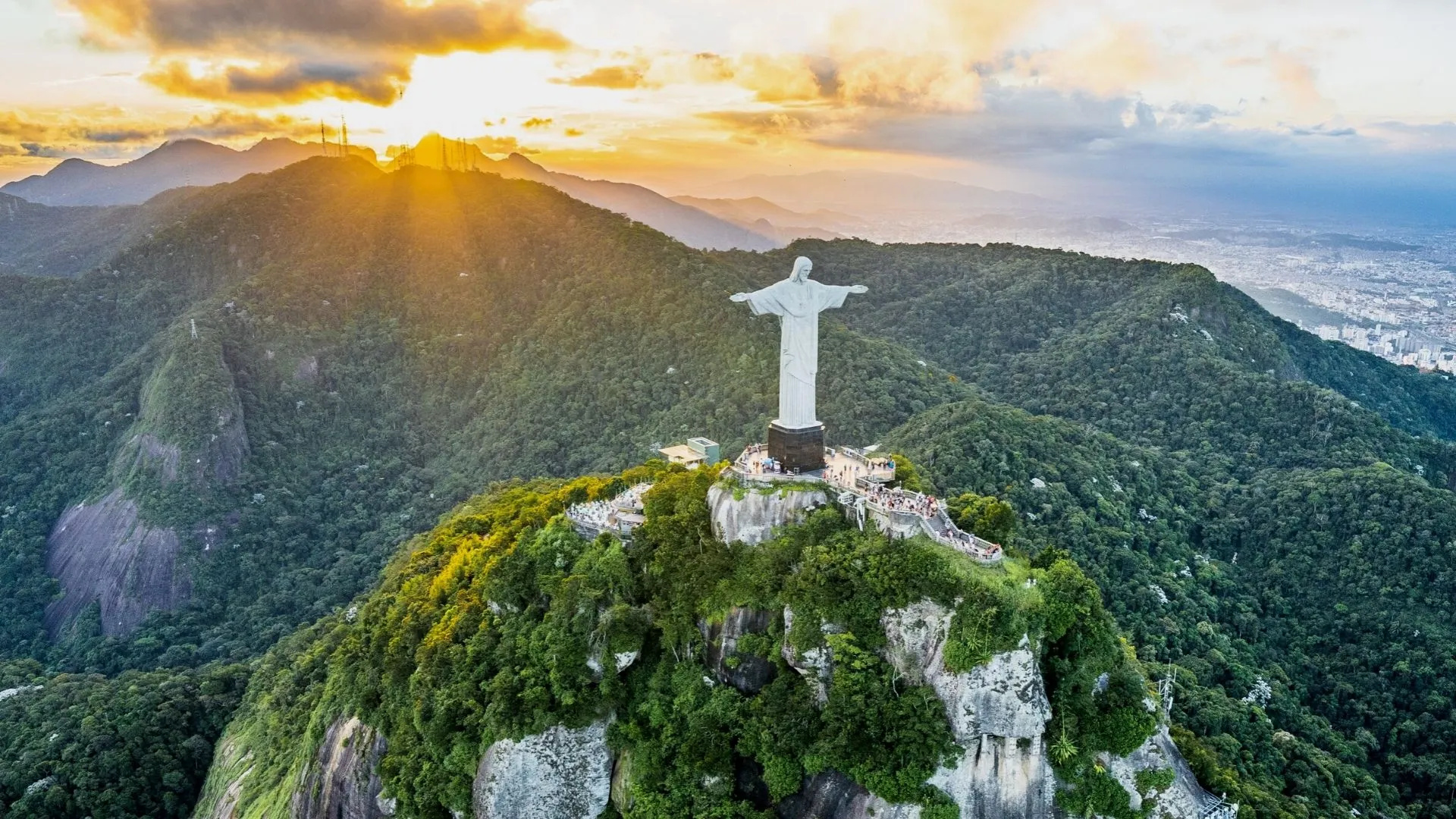 Corcovado Mountain, Lidar mapping, 3D digital model, Christ the Redeemer, 1920x1080 Full HD Desktop