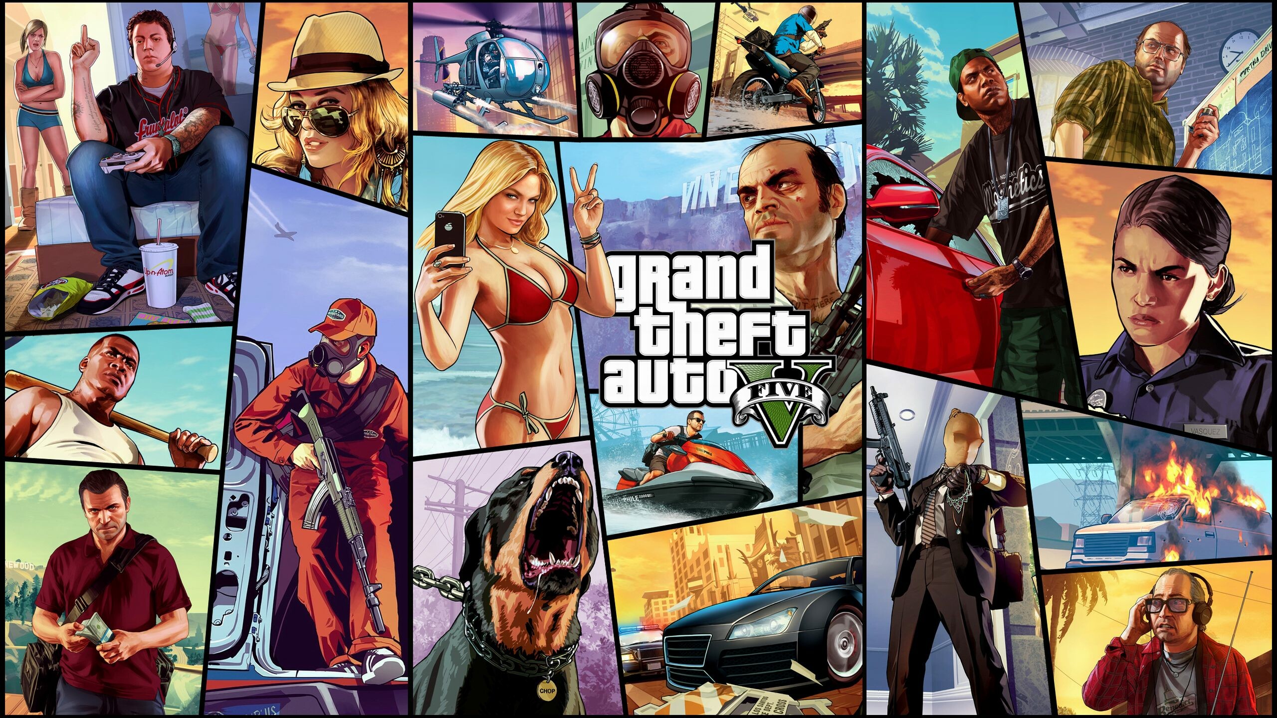 GTA V wallpapers, Fan art, City life, Criminal empire, 2560x1440 HD Desktop