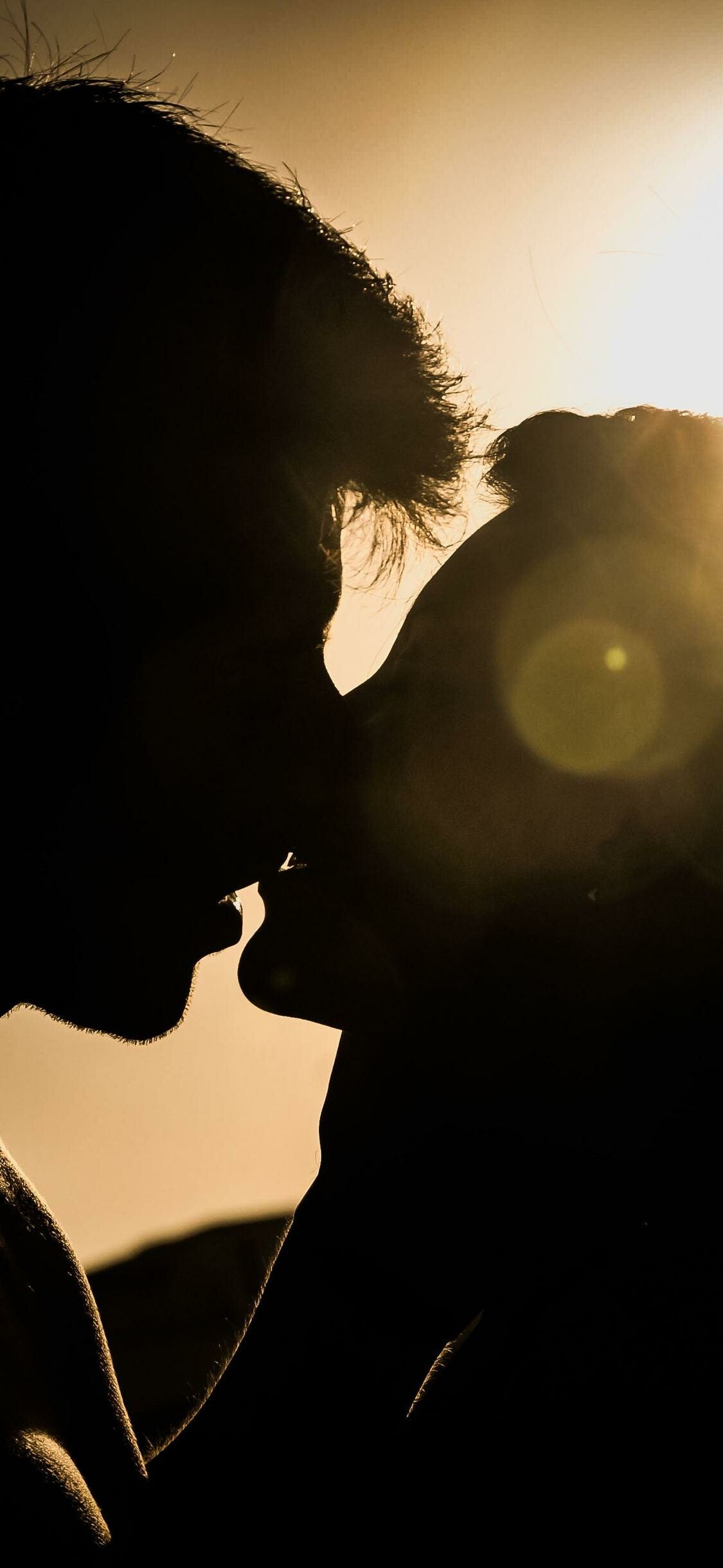 HD kiss iPhone wallpapers, Romantic gestures, Tender moments, Loving couples, 1130x2440 HD Phone