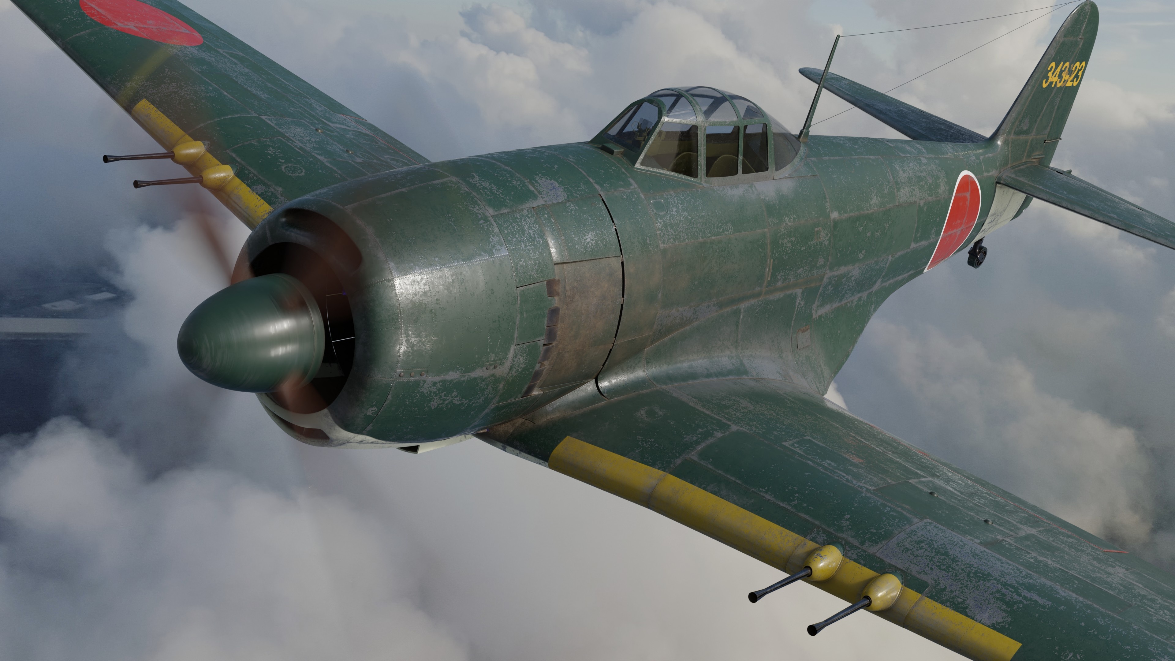 Mitsubishi A6M Zero, Japanese fighter plane, World War II, 3840x2160 4K Desktop