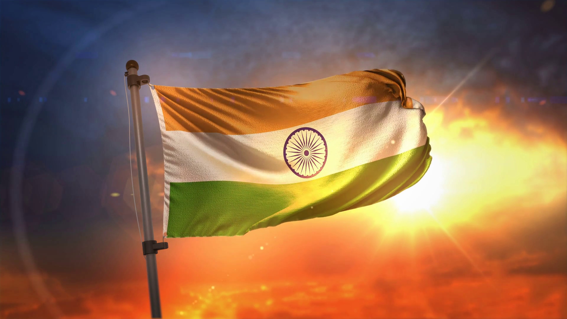 Sunset, Flag of India Wallpaper, 1920x1080 Full HD Desktop